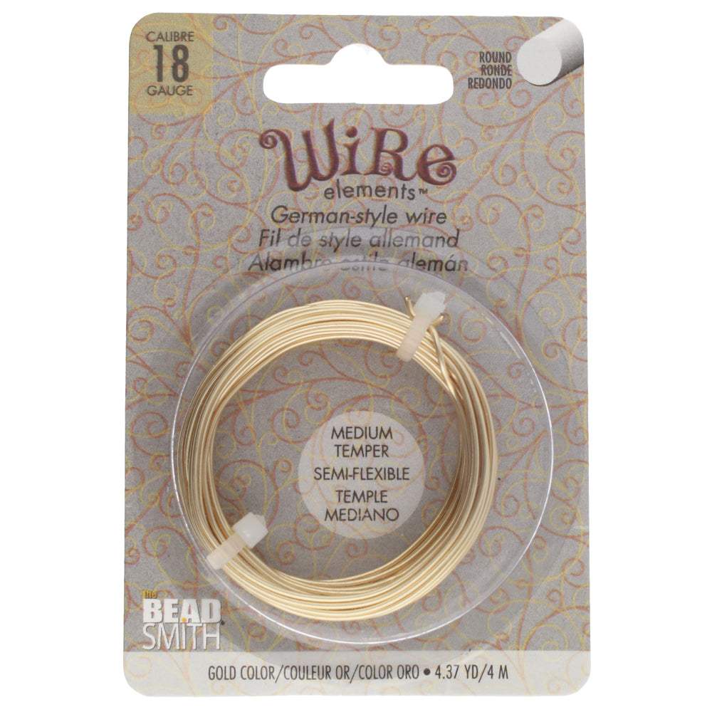 German Wire 18 Gauge Gold Color Beadsmith Wire