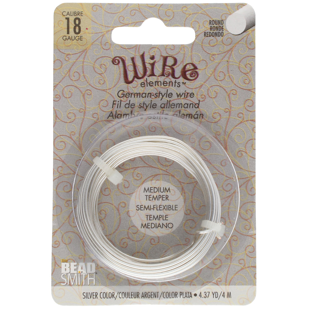 German Wire 18 Gauge Silver Plated Beadsmith Wire