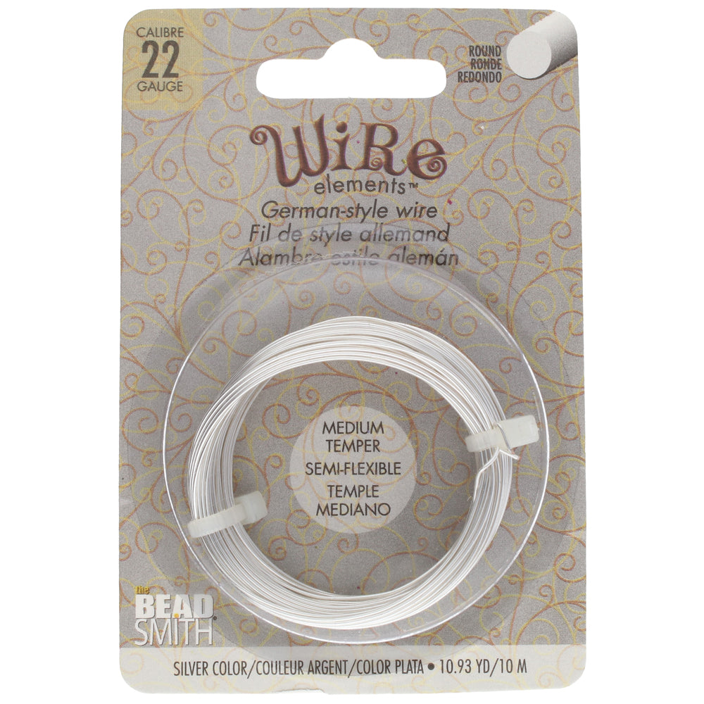 German Wire 22 Gauge Silver Plated Beadsmith Wire