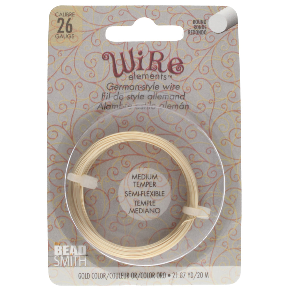 German Wire 26 Gauge Gold Color Beadsmith Wire