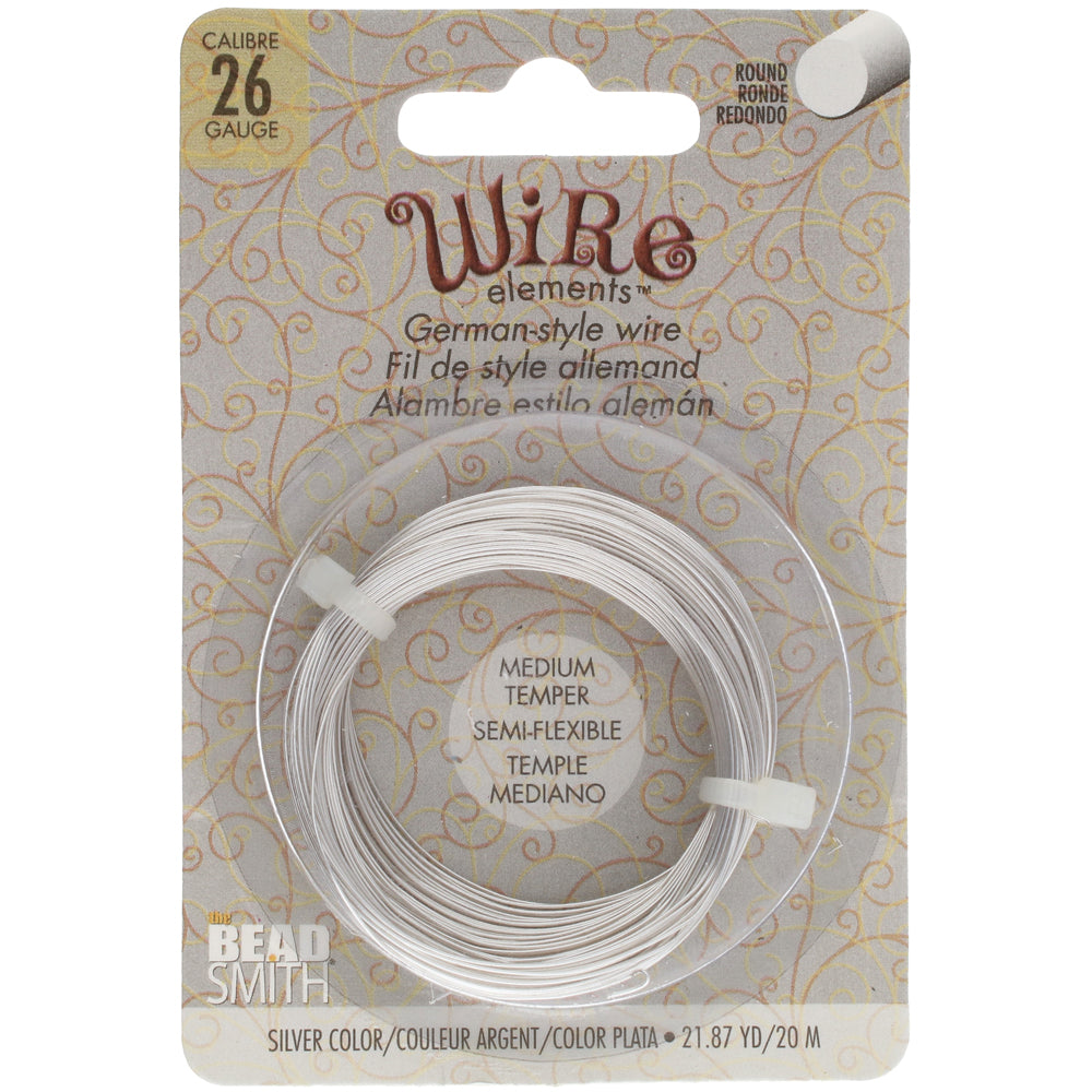 German Wire 26 Gauge Silver Plated Beadsmith Wire