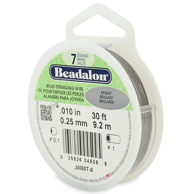 Beadalon 7 Strand Bright .010in Flexible Bead Stringing Wire, 30ft Spool