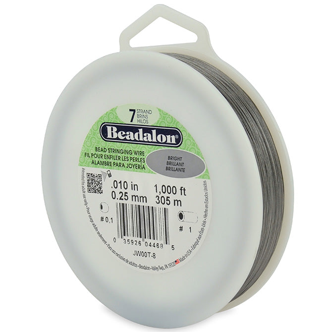 Beadalon 7 Strand Bright .010in Flexible Bead Stringing Wire, 1,000ft Spool