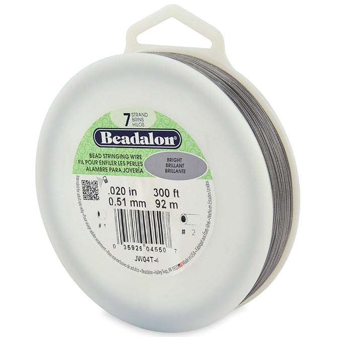 Beadalon 7 Strand Bright .020in Flexible Bead Stringing Wire, 300ft Spool