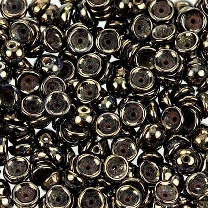 TeaCup Bead Jet Bronze PICASSO 4mm Czech Glass Bead Cap ~ 100pcs