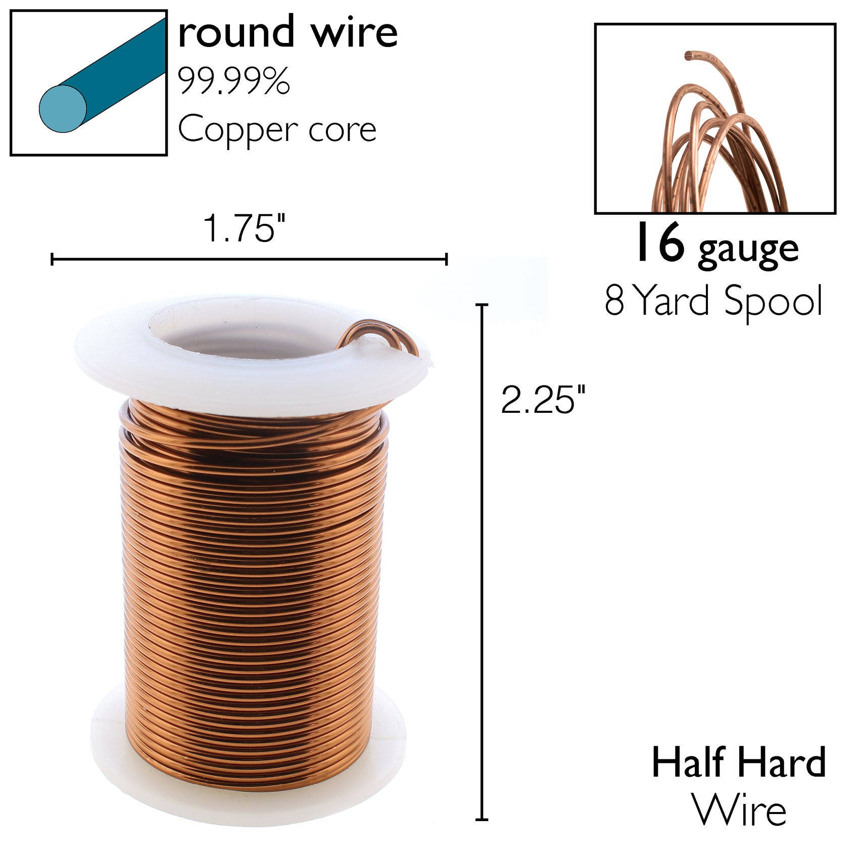 Antique Copper 16 Gauge Tarnish-Resistant Wire Elements by BeadSmith