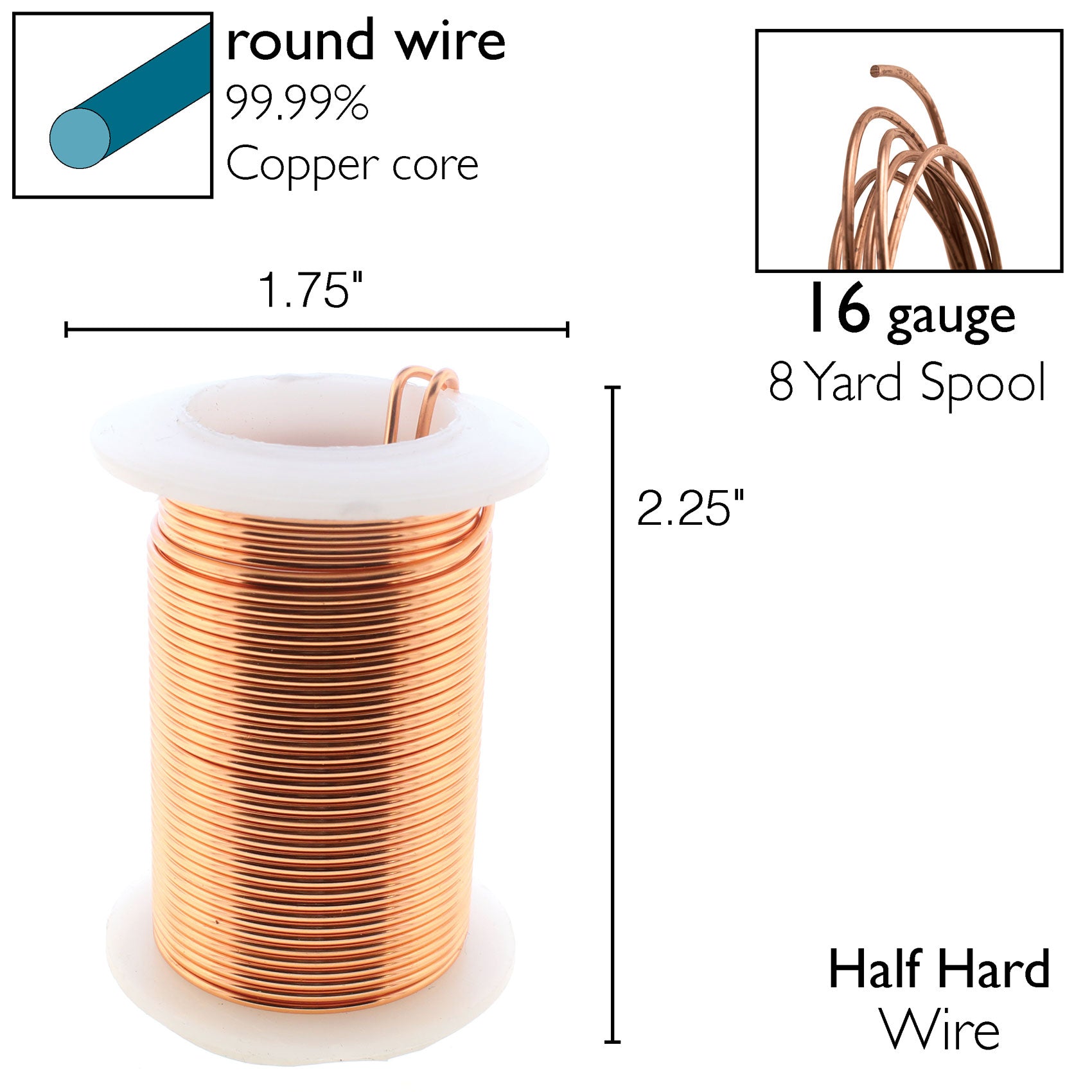 Copper 16 Gauge Tarnish-Resistant Wire Elements by BeadSmith