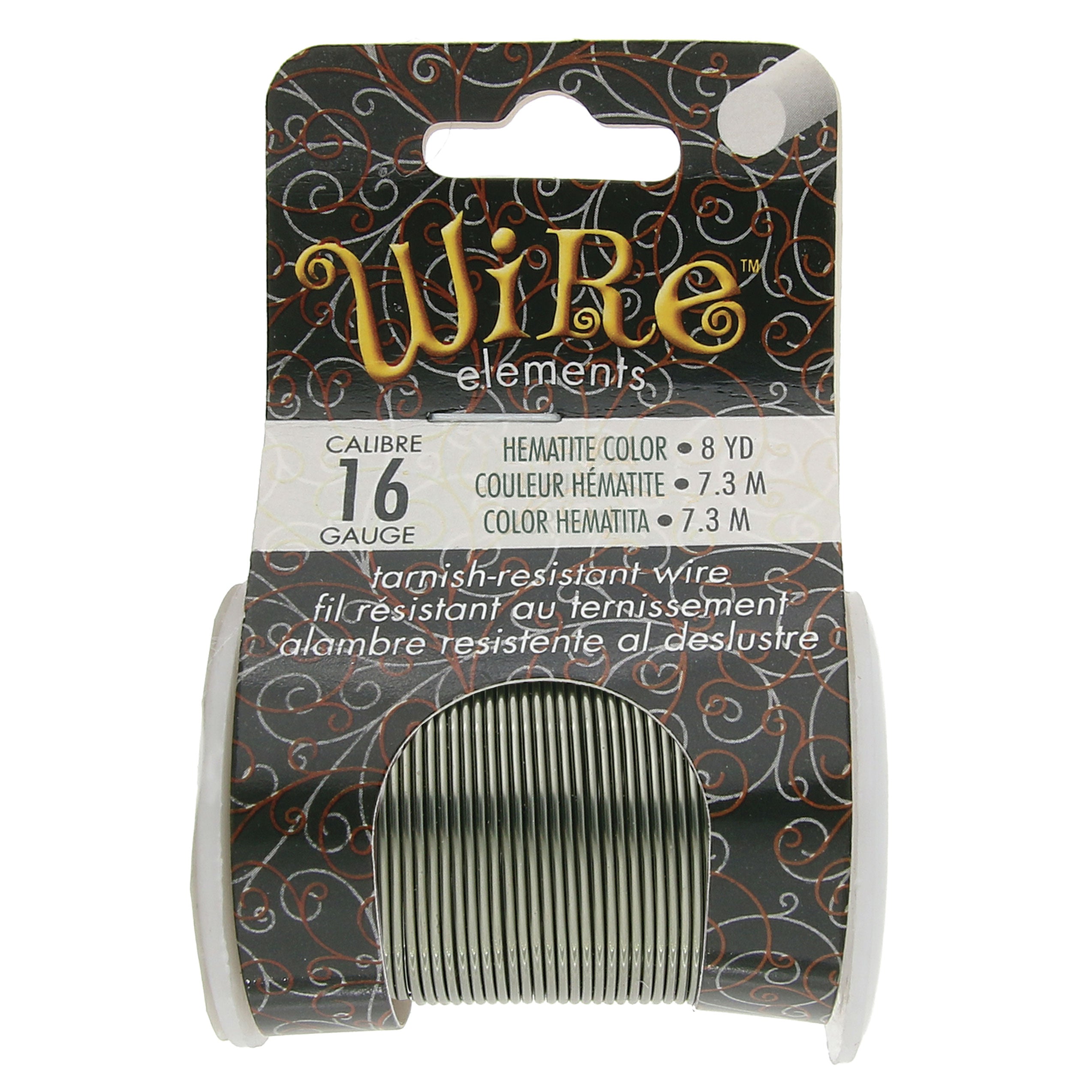 Hematite 16 Gauge Tarnish-Resistant Wire Elements by BeadSmith