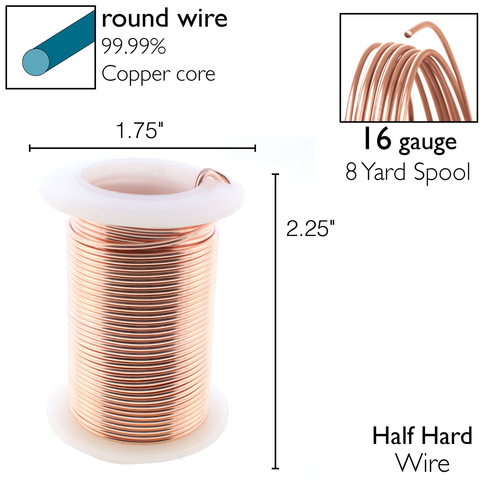 Rose Gold 16 Gauge Tarnish-Resistant Wire Elements by BeadSmith