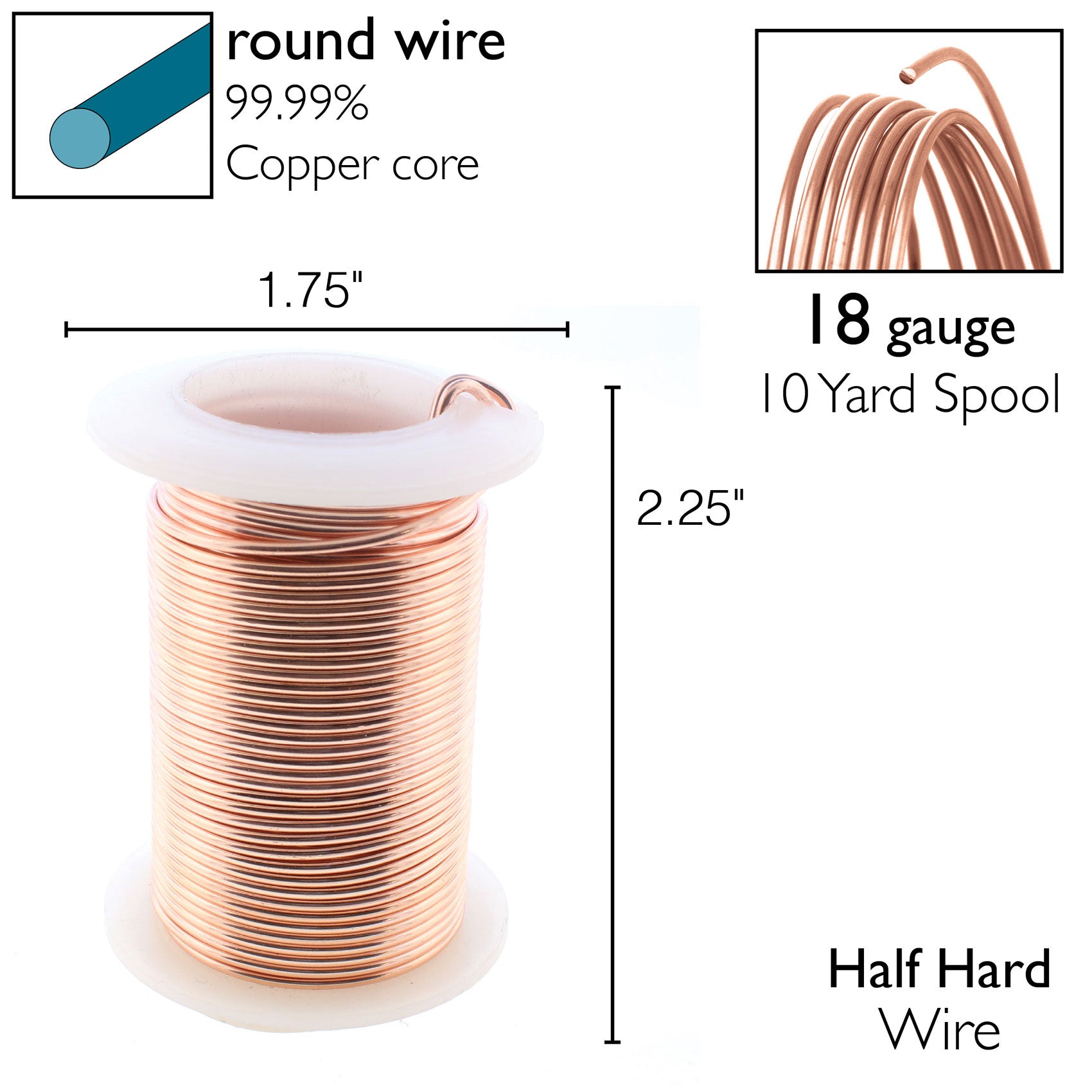 Rose Gold 18 Gauge Tarnish-Resistant Wire Elements by BeadSmith