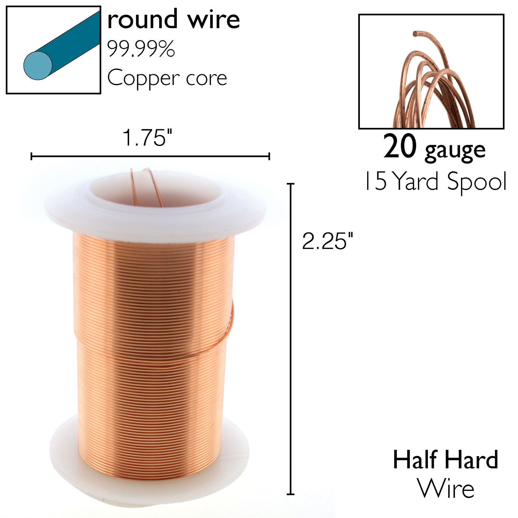 Copper 20 Gauge Tarnish-Resistant Wire Elements by BeadSmith