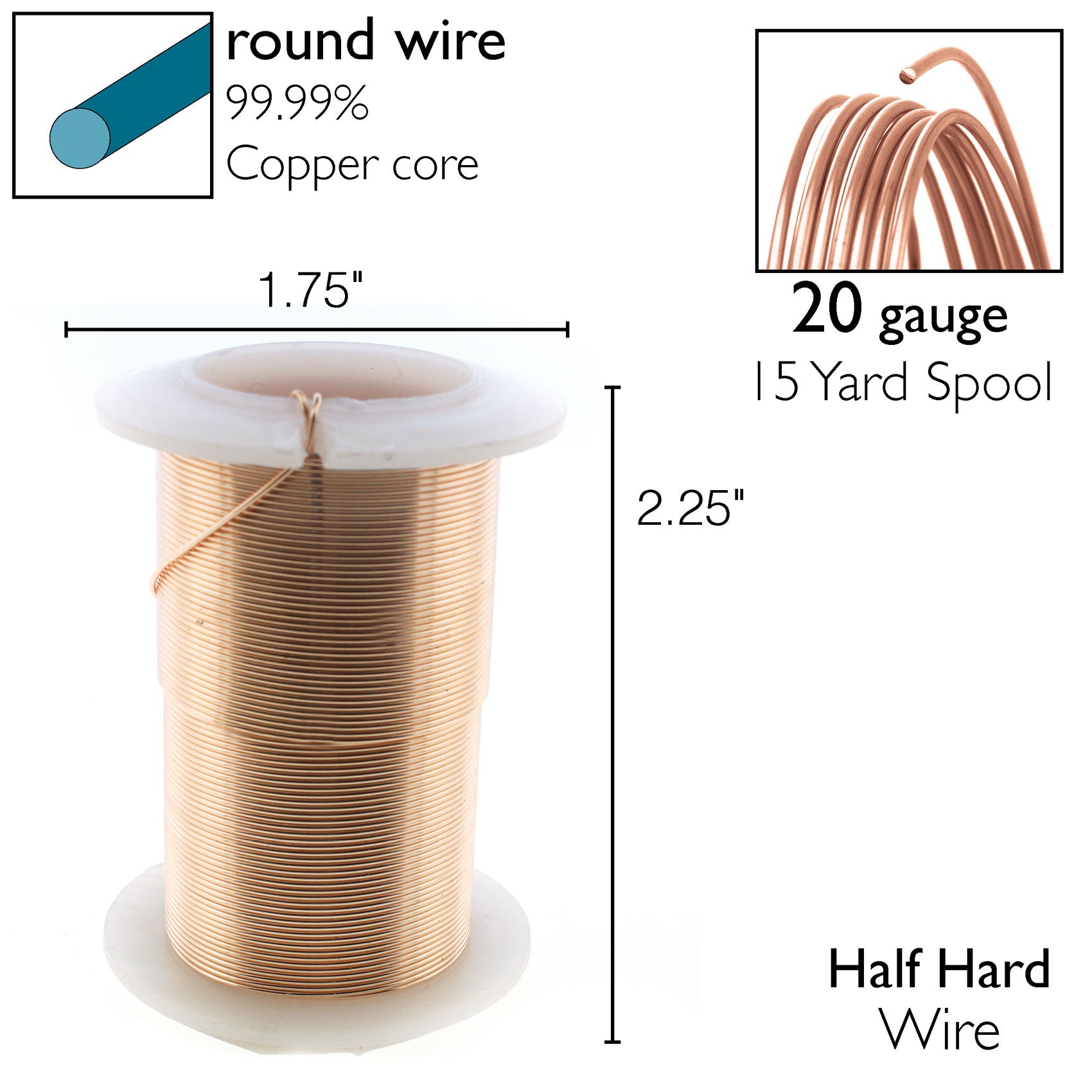 Rose Gold 20 Gauge Tarnish-Resistant Wire Elements by BeadSmith