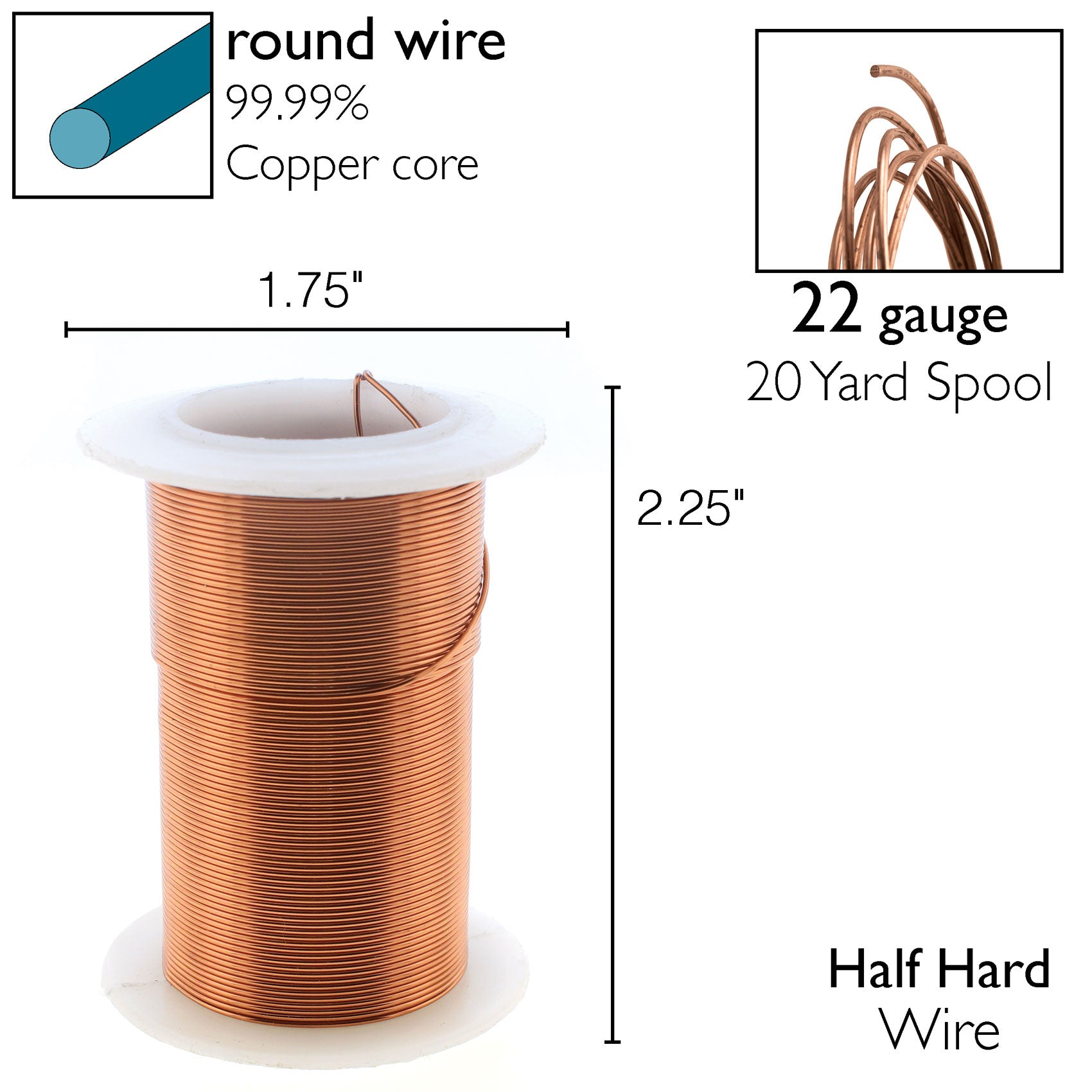 Antique Copper 22 Gauge Tarnish-Resistant Wire Elements by BeadSmith