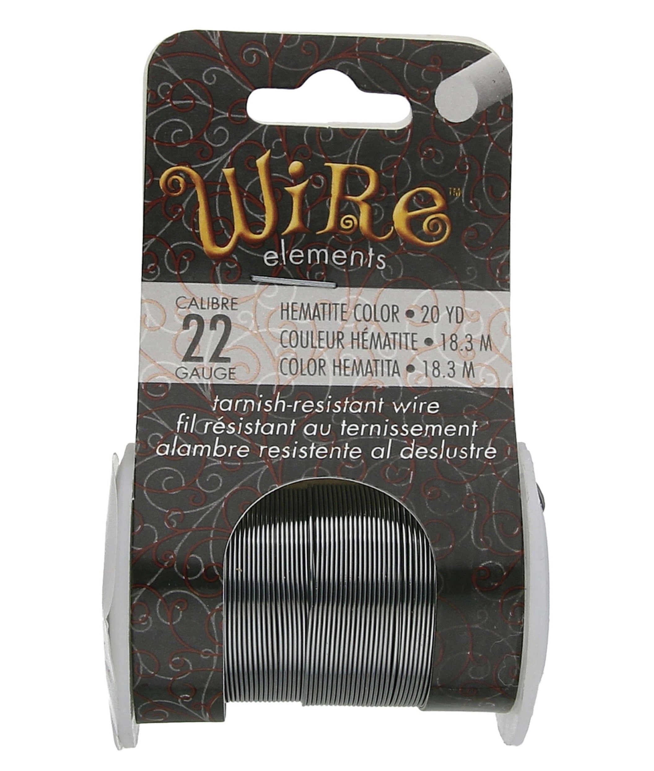 Hematite 22 Gauge Tarnish-Resistant Wire Elements by BeadSmith