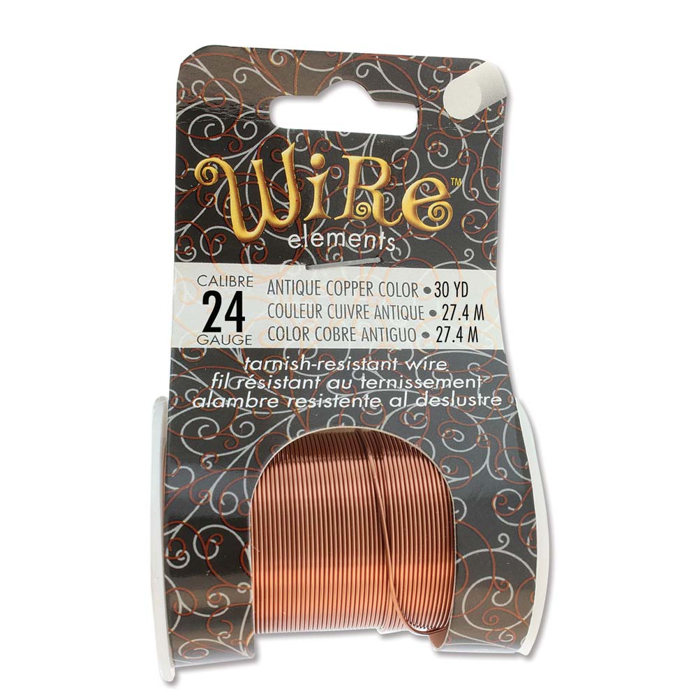 Antique Copper 24 Gauge Tarnish-Resistant Wire Elements by BeadSmith