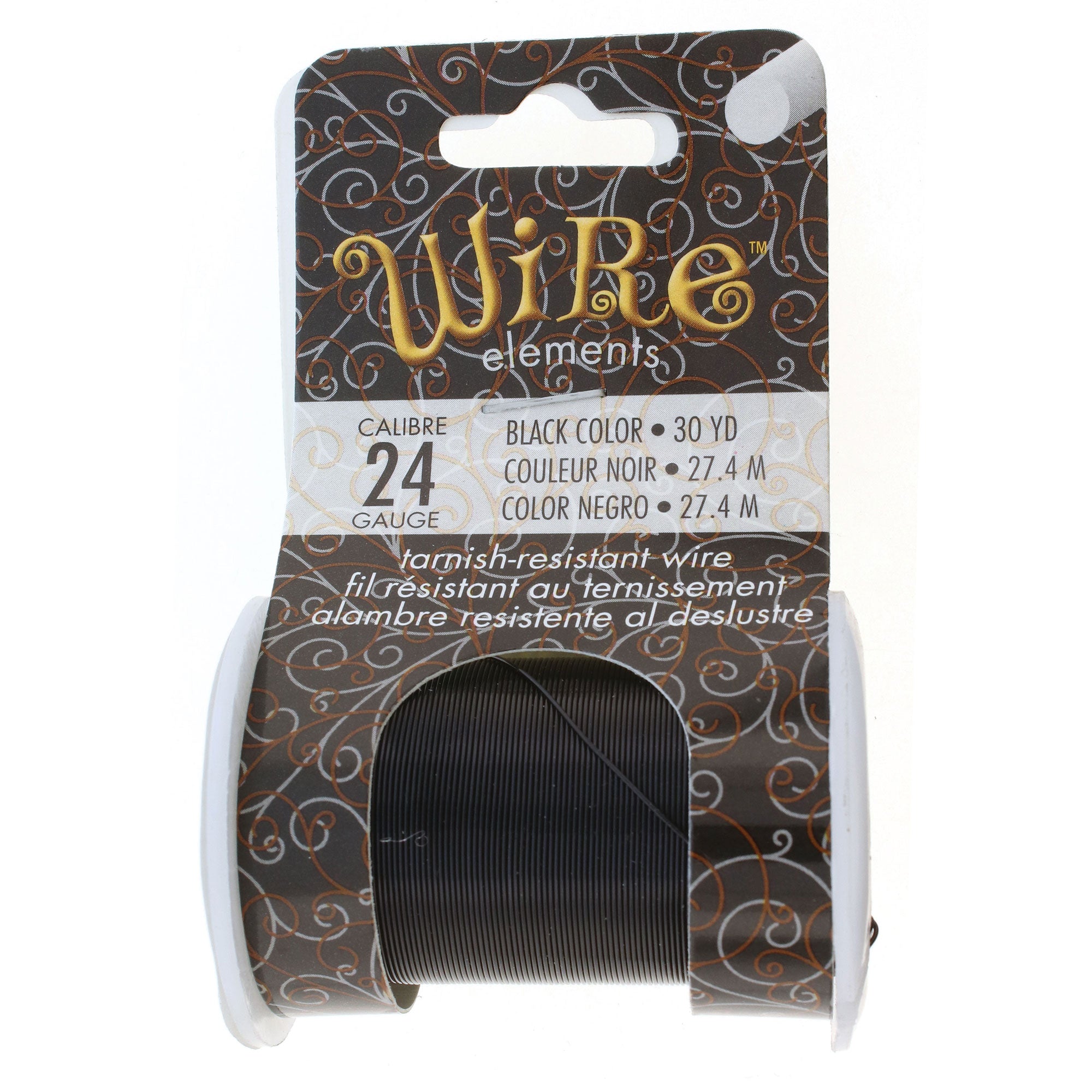 Wire Elements 24 Gauge Black Tarnish-Resistant BeadSmith Wire