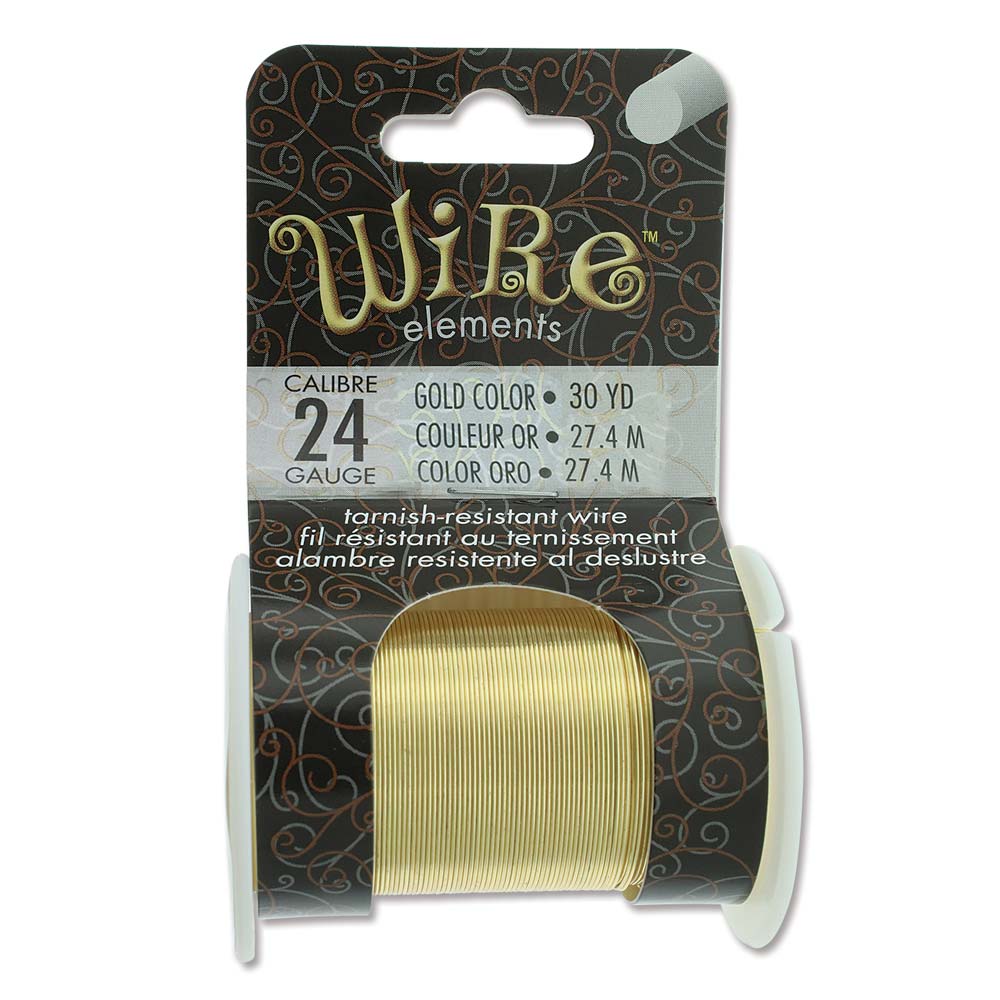 Gold Color 24 Gauge Tarnish-Resistant Wire Elements by BeadSmith