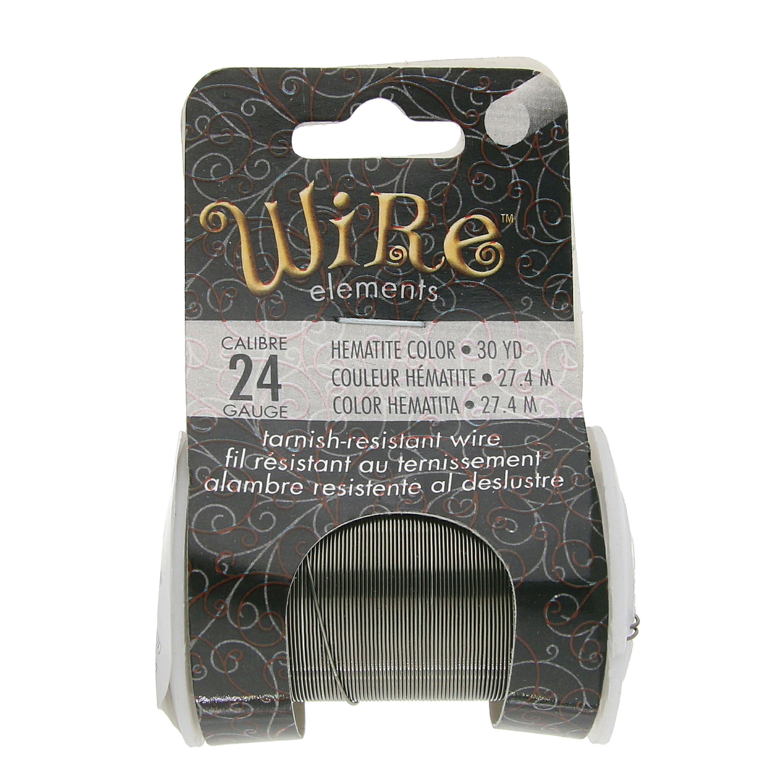 Hematite 24 Gauge Tarnish-Resistant Wire Elements by BeadSmith