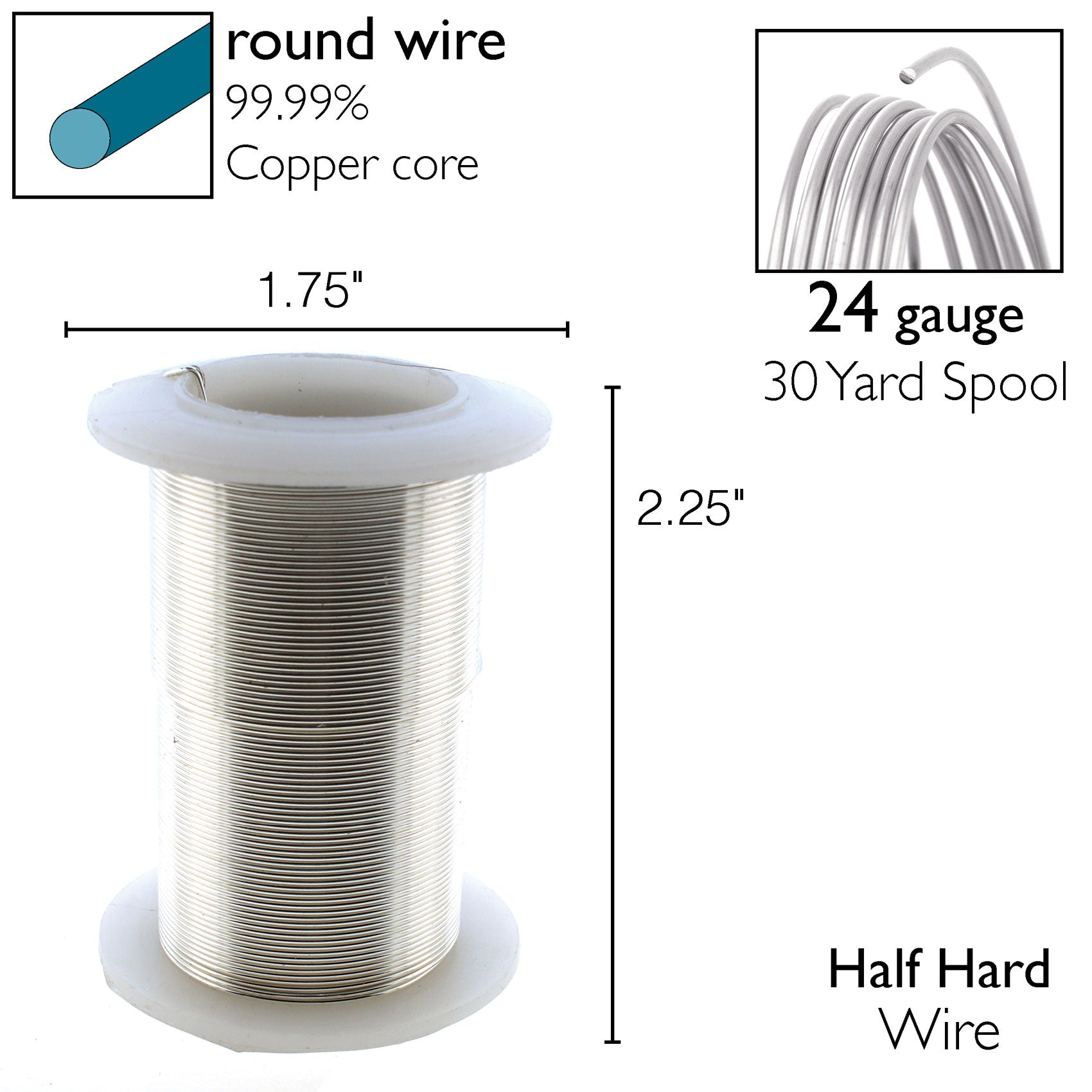 Silver Plated 24 Gauge Tarnish-Resistant Wire Elements by BeadSmith