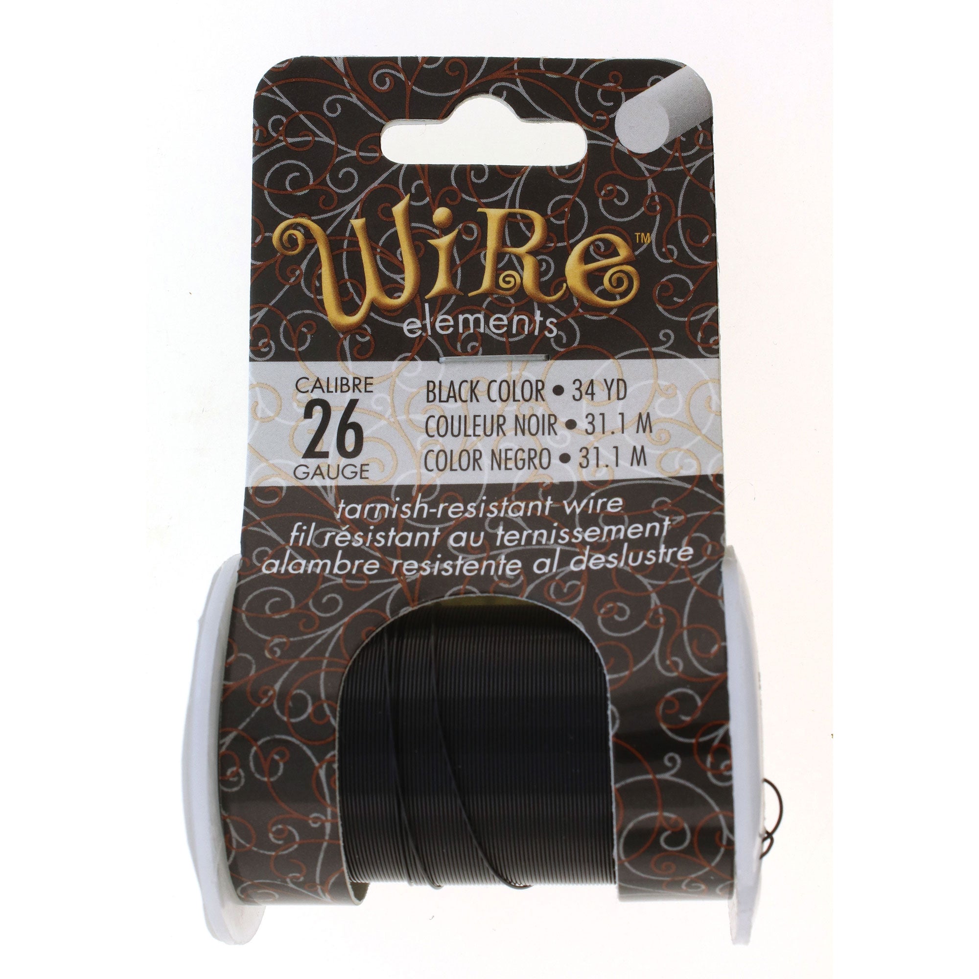 Black 26 Gauge Tarnish-Resistant Wire Elements by BeadSmith