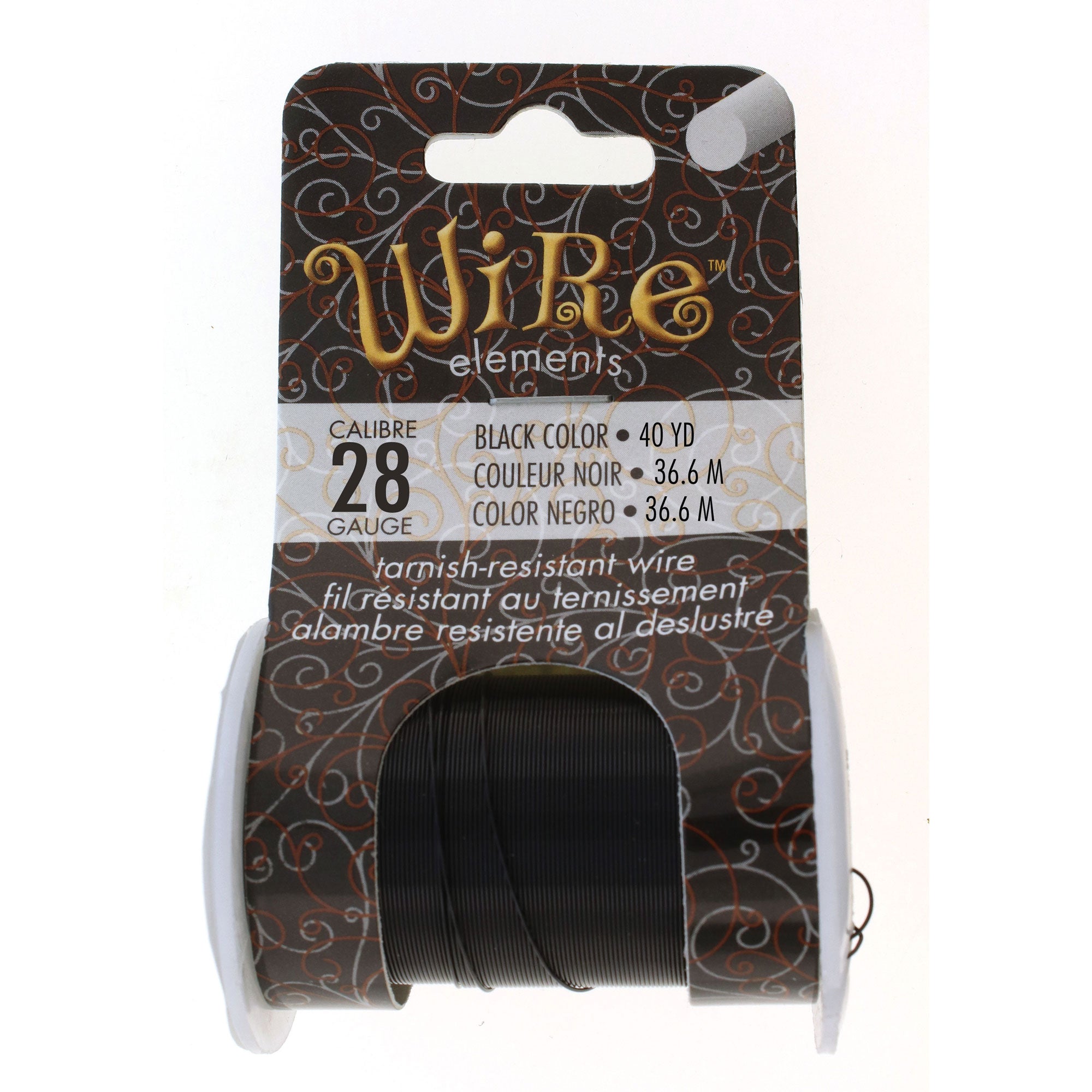 Black 28 Gauge Tarnish-Resistant Wire Elements by BeadSmith