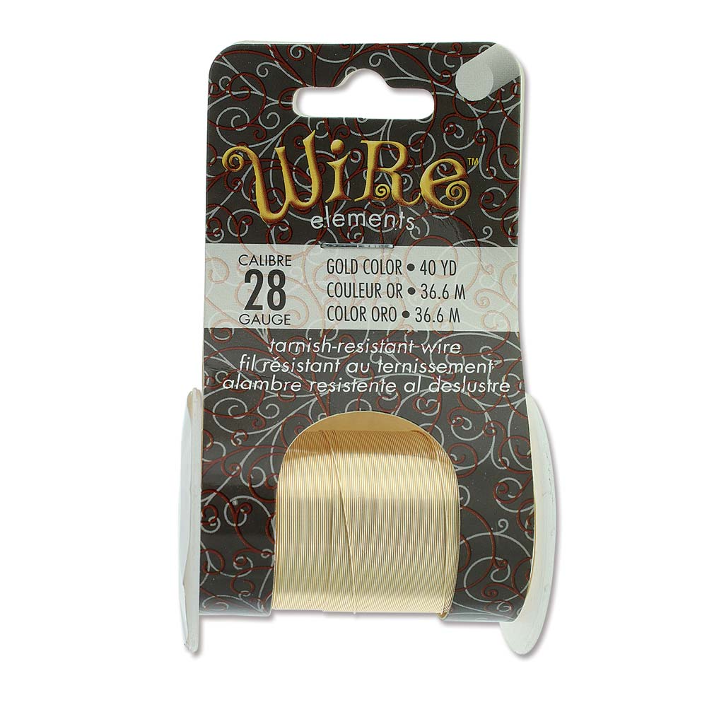 Gold Color 28 Gauge Tarnish-Resistant Wire Elements by BeadSmith