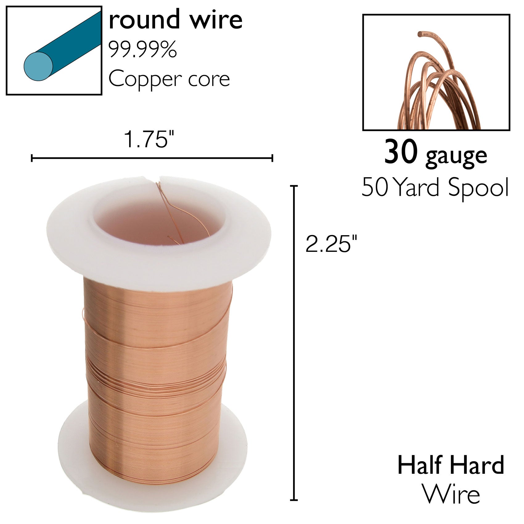 Copper 30 Gauge Tarnish-Resistant Wire Elements by BeadSmith