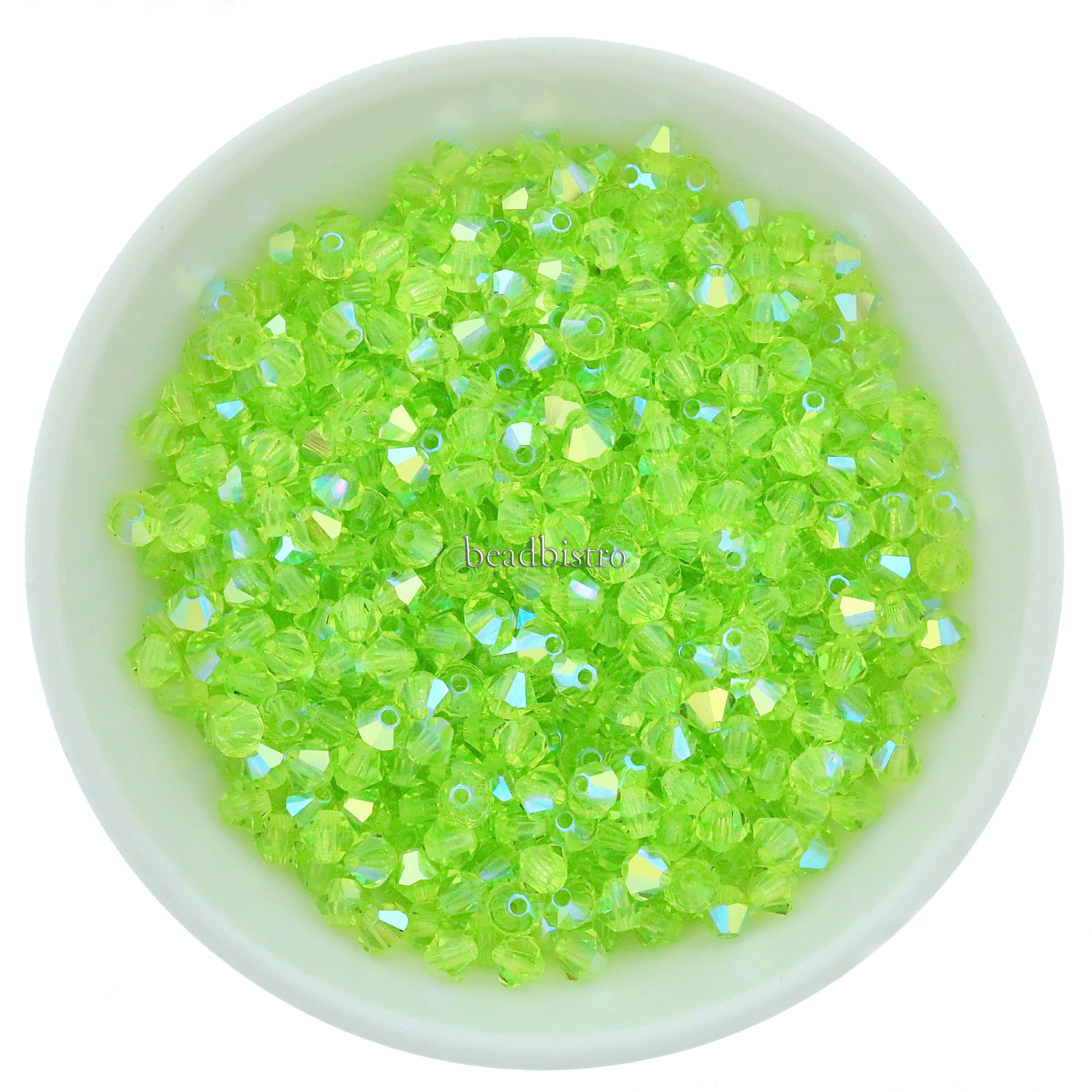 Limecicle AB 3mm, 4mm, 6mm Preciosa Crystal Bicones