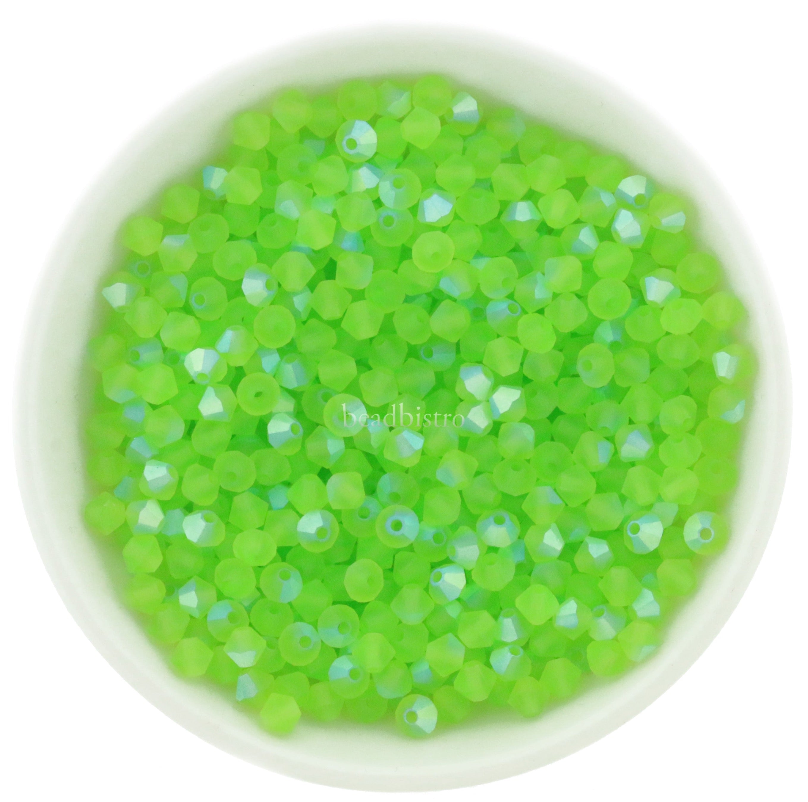 Limecicle AB Matte 3mm, 4mm, 6mm Preciosa Crystal Bicones