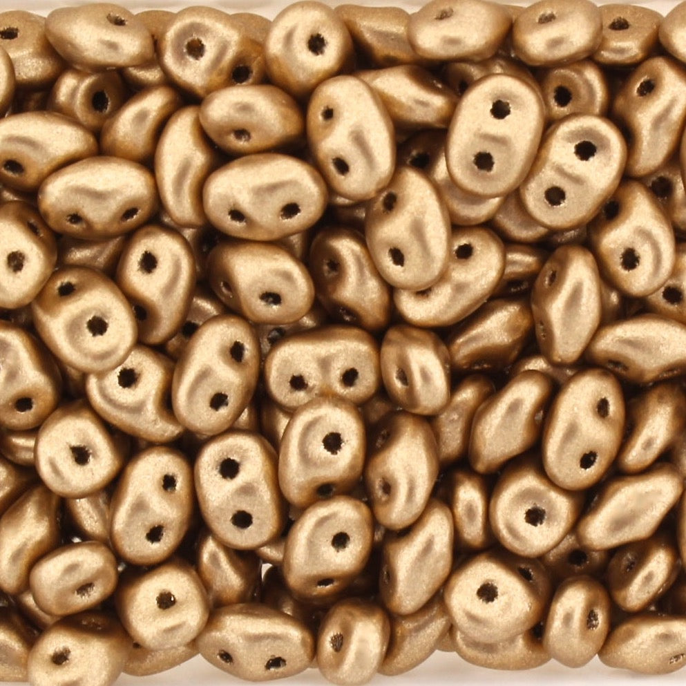 SuperDuo 2.5x5mm Crystal Bronze Pale Gold 2-Hole Czech Seed Beads ~ 20g/100g