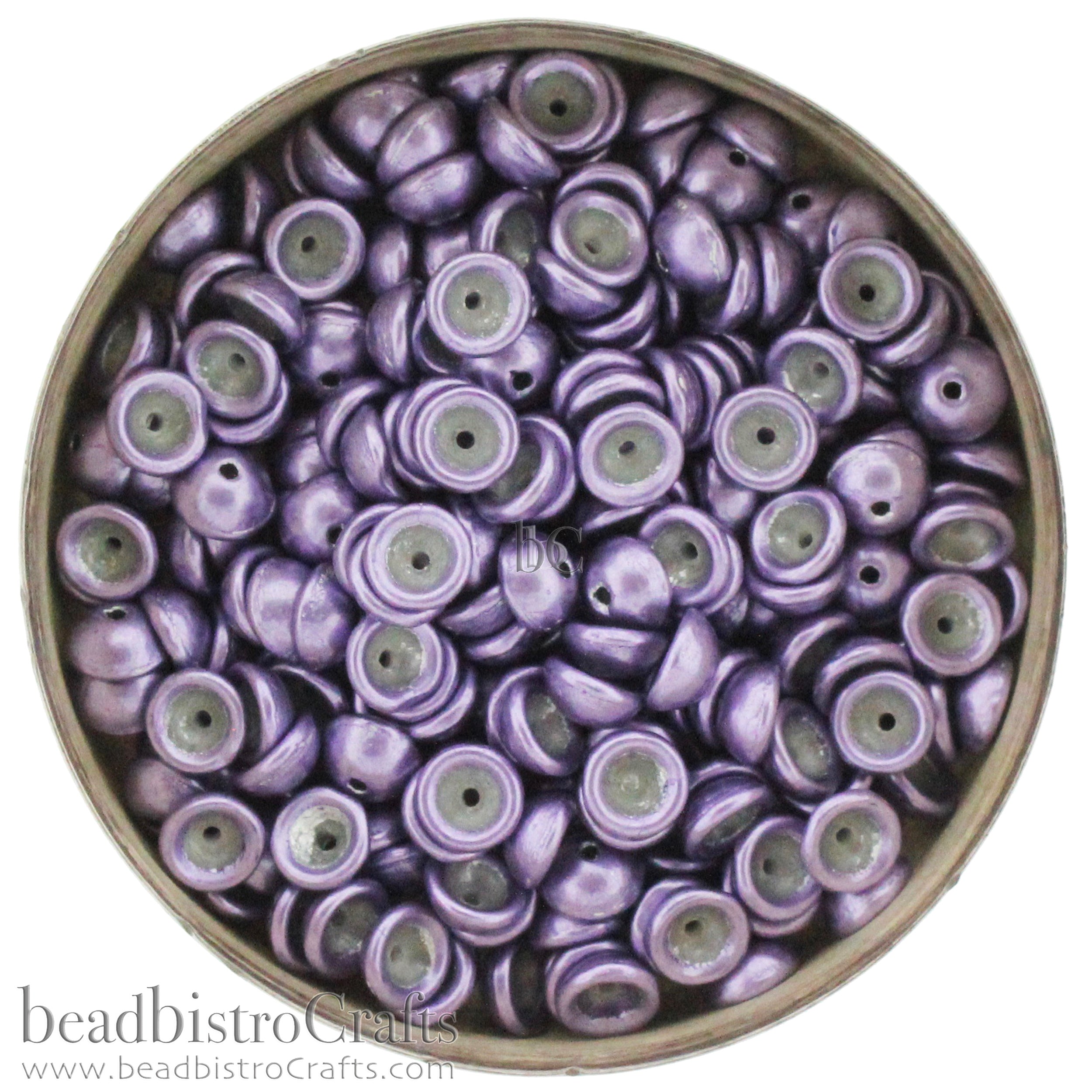 TeaCup Bead Saturated Metallic CROCUS Petal 4mm Czech Glass Bead Cap ~ 100pcs