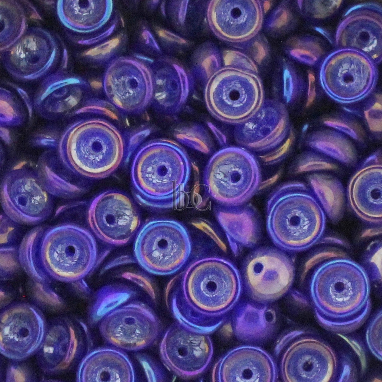 TeaCup Bead  Luster Iris Cobalt 4mm Czech Glass Bead Cap ~ 100pcs