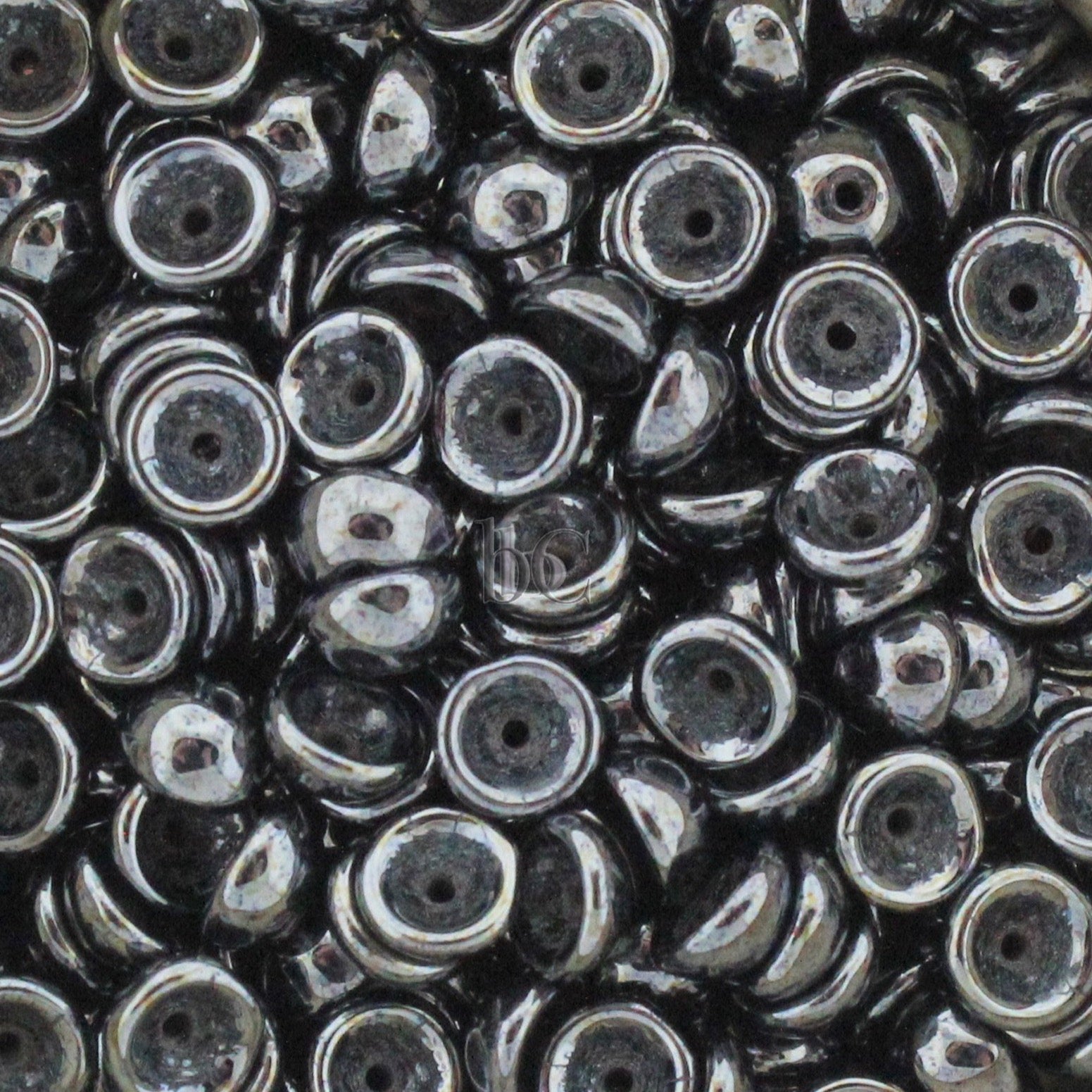 TeaCup Bead Hematite 4mm Czech Glass Bead Cap ~ 100pcs