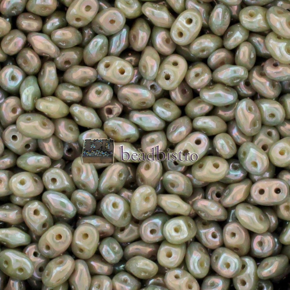 SuperDuo 2.5x5mm NEBULA Opaque Beige 2-Hole Czech Seed Beads ~ 10g/20g