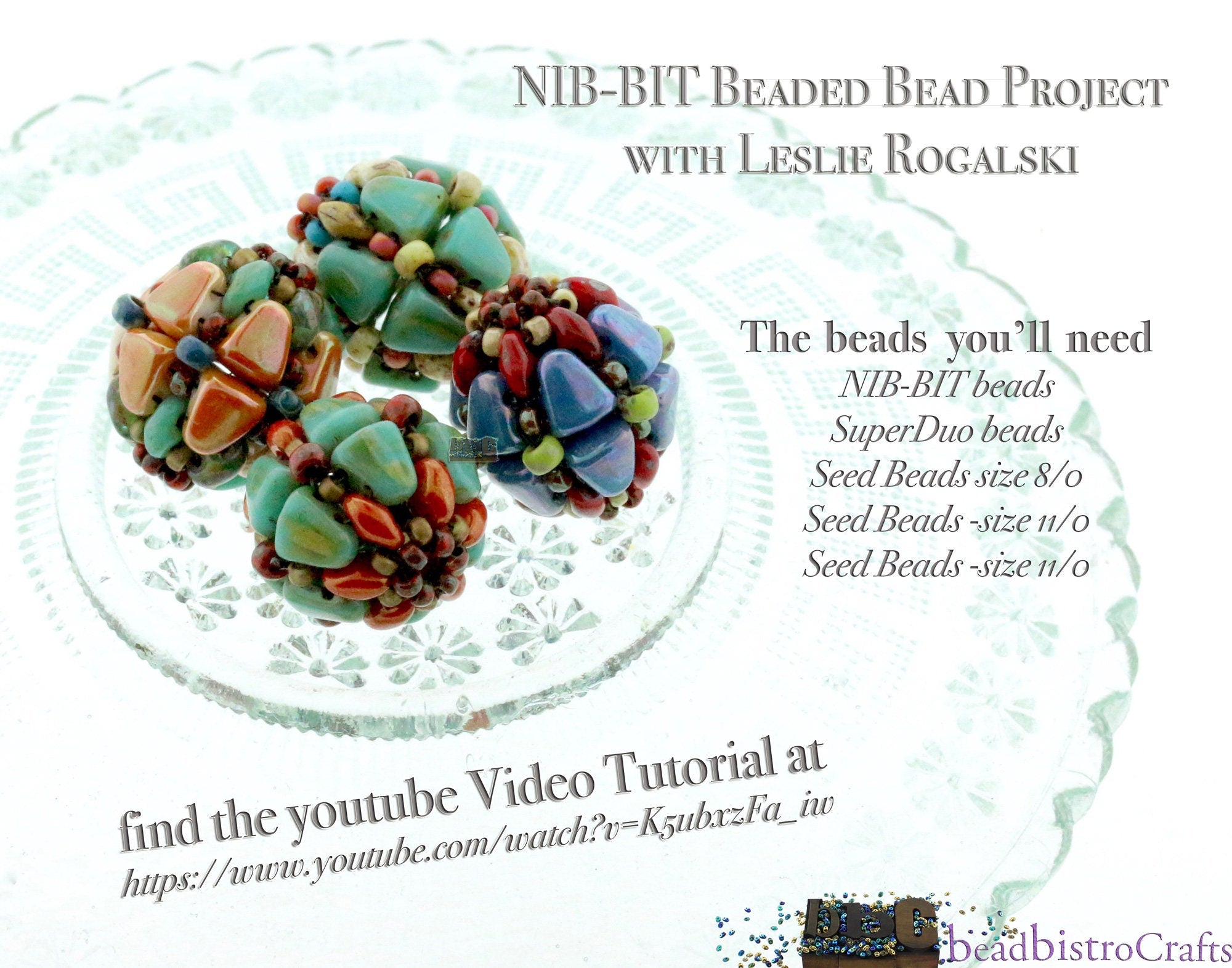 50pcs Czech NIB-BIT beads - new 2 hole Nib Bit - Opaque Turquoise PICASSO - 6x5mm