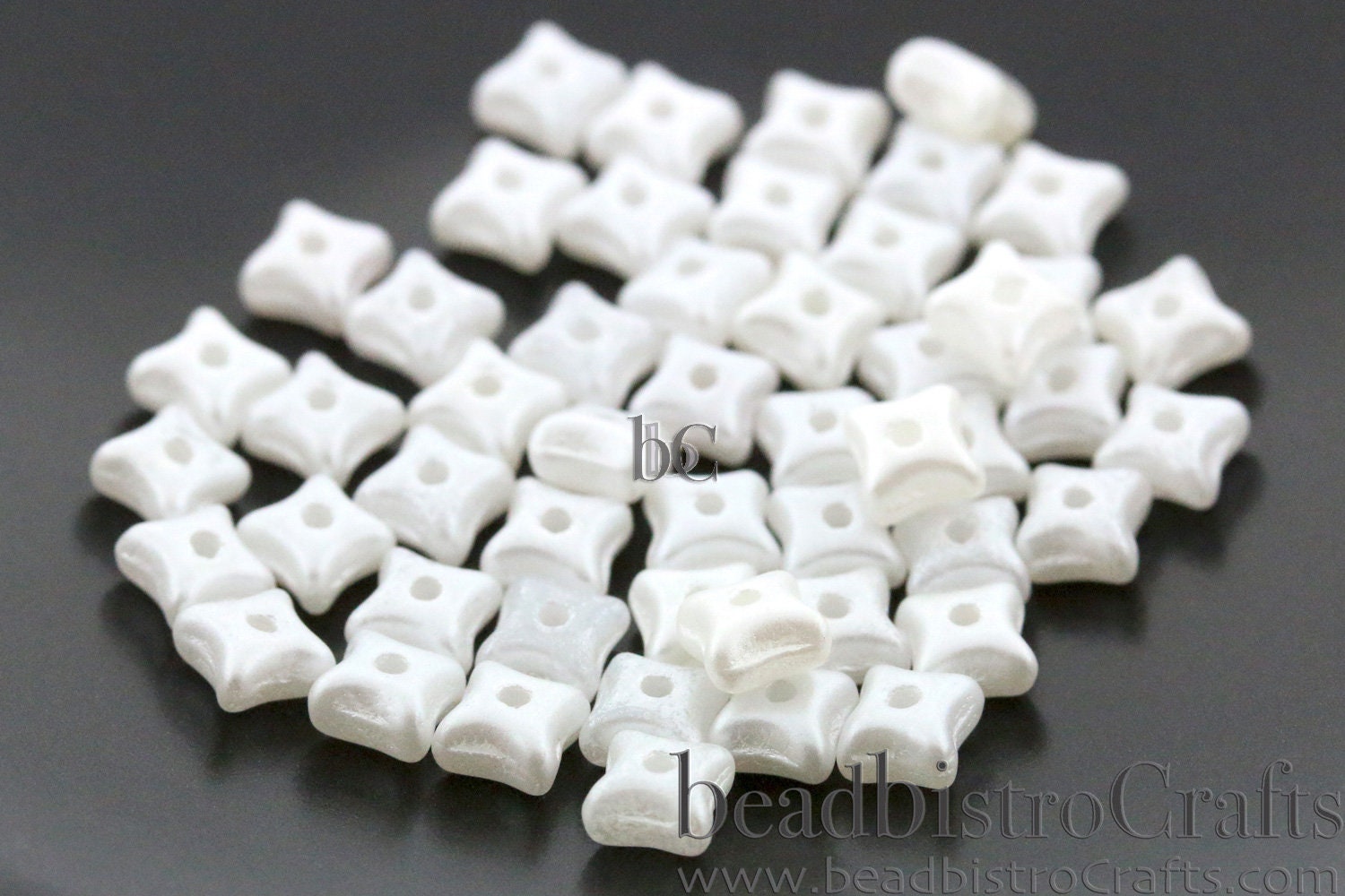 50pcs 3x5mm Czech glass Orion beads - PASTEL SNOW WHITE - 3mm Spacer beads