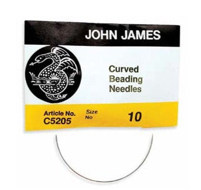 John James Curved Beading Needles Size 10 - 25 Beading Needles