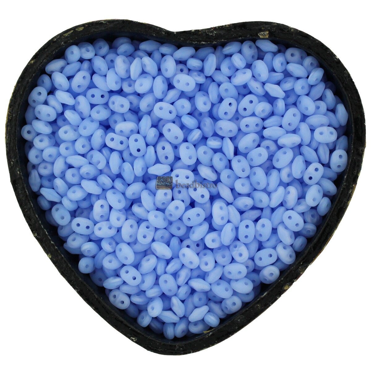 20g Czech SuperDuo 2 hole beads MATTE MILKY Blue OPAL ** 2.5x5mm