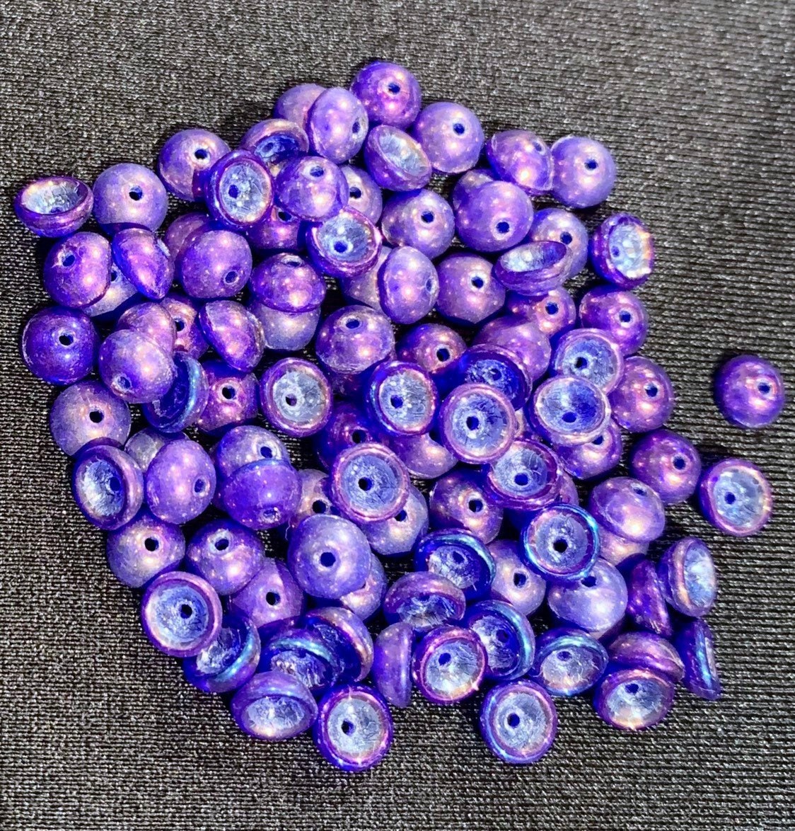 100pcs * NEW TeaCup bead 2x4mm Czech glass tea cup bead - LUSTER IRIS Cobalt Transparent Blue -  4mm glass bead cap beads