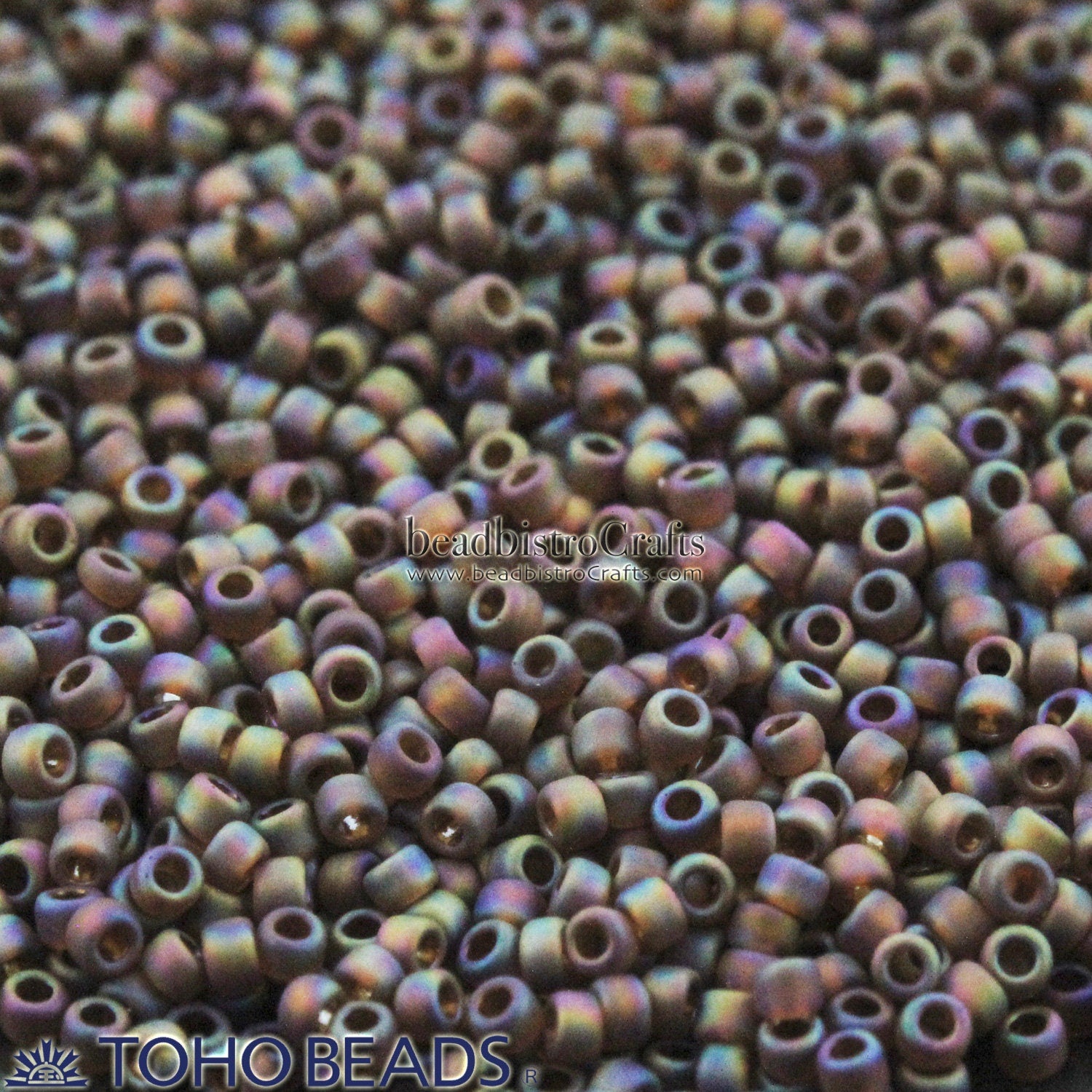 10g TOHO 15/0 * 11/0 * 8/0 ROUND Seed beads - Transparent Rainbow FROSTED Smoky Topaz - size 15, size 11 or size 8 seed bead - 177F