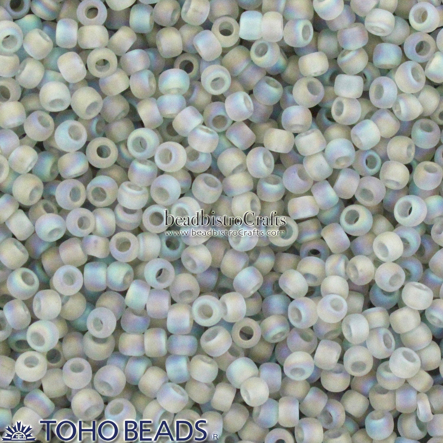 15g TOHO 11/0 * 8/0  ROUND Seed beads - Transparent FROSTED Rainbow Black Diamond - size 11 or size 8 matte seed beads - 176AF