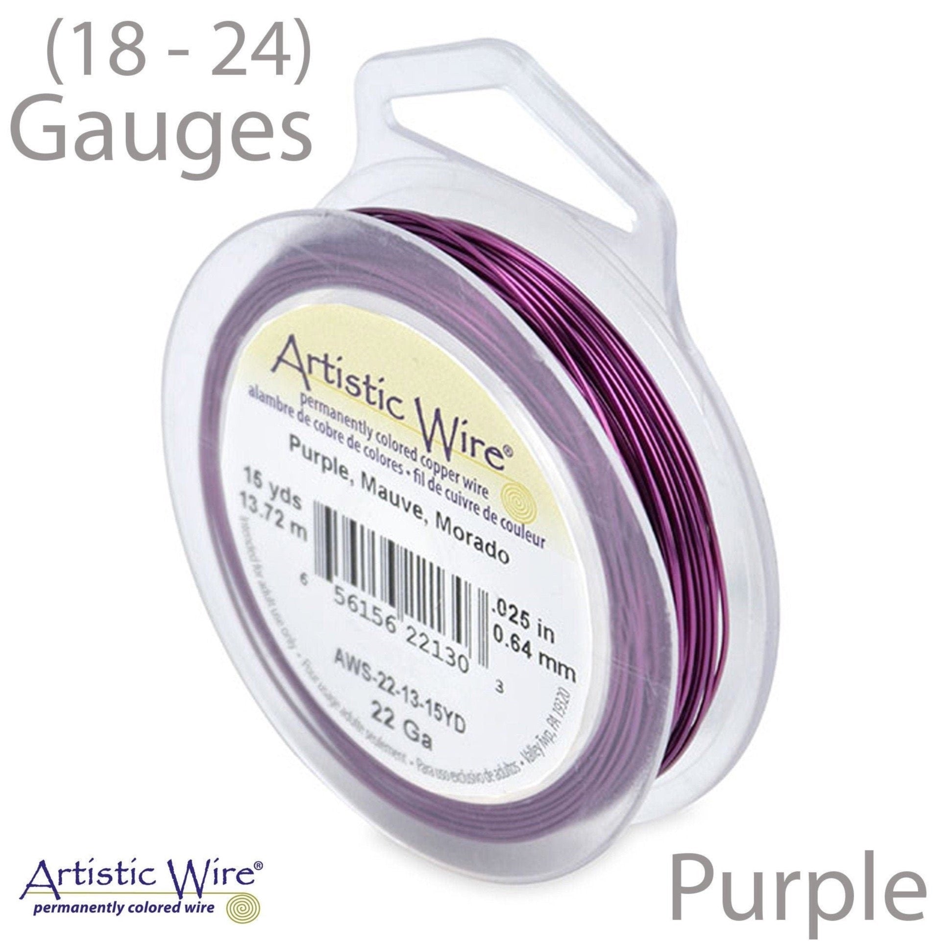 Purple Artistic Wire Tarnish Resistant Craft Wire (18, 20, 22, 24 Gauge)