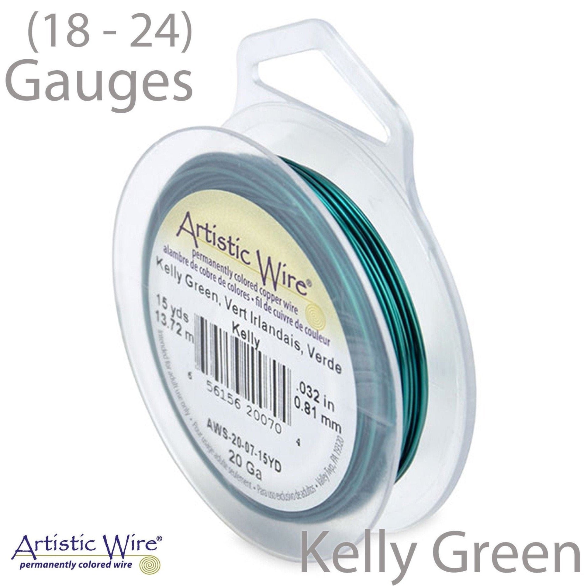 Kelly Green Artistic Wire Tarnish Resistant Craft Wire (18, 20, 22, 24 Gauge)