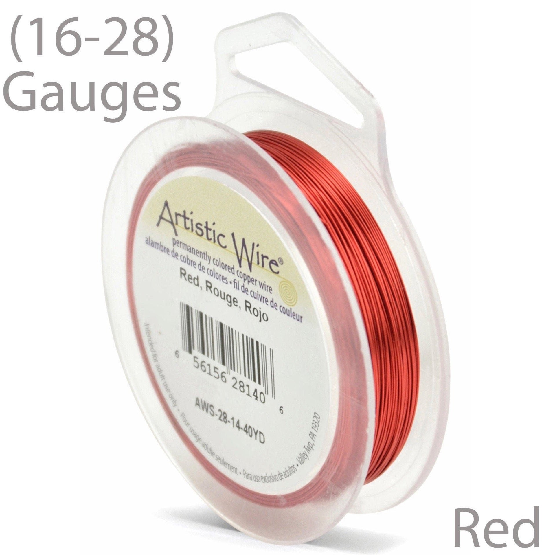 Red Artistic Wire Tarnish Resistant Craft Wire (16, 18, 20, 22, 24, 26, 28 Gauge)