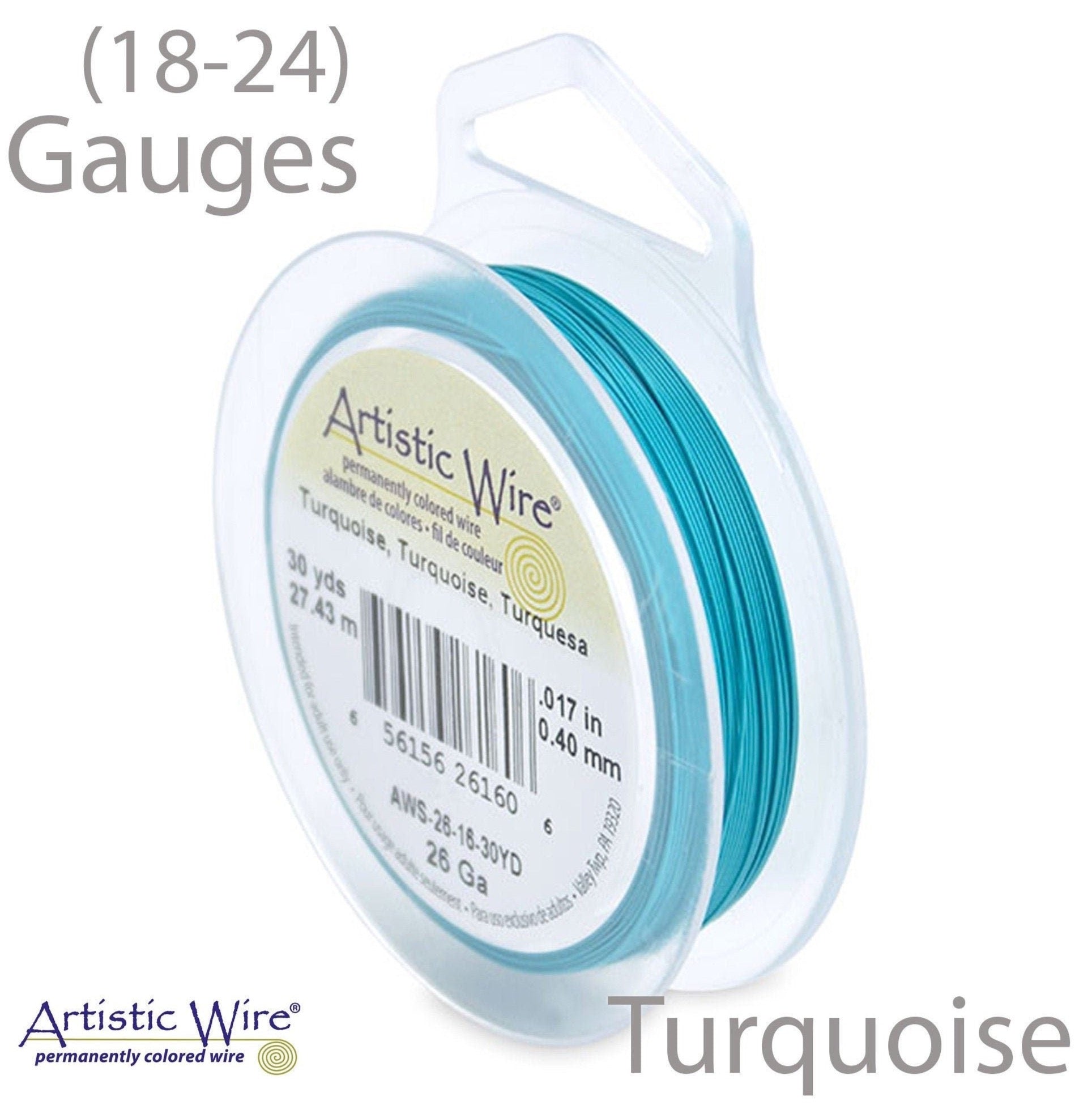 Turquoise Blue Artistic Wire Tarnish Resistant Craft Wire (18, 20, 22, 24 Gauge)