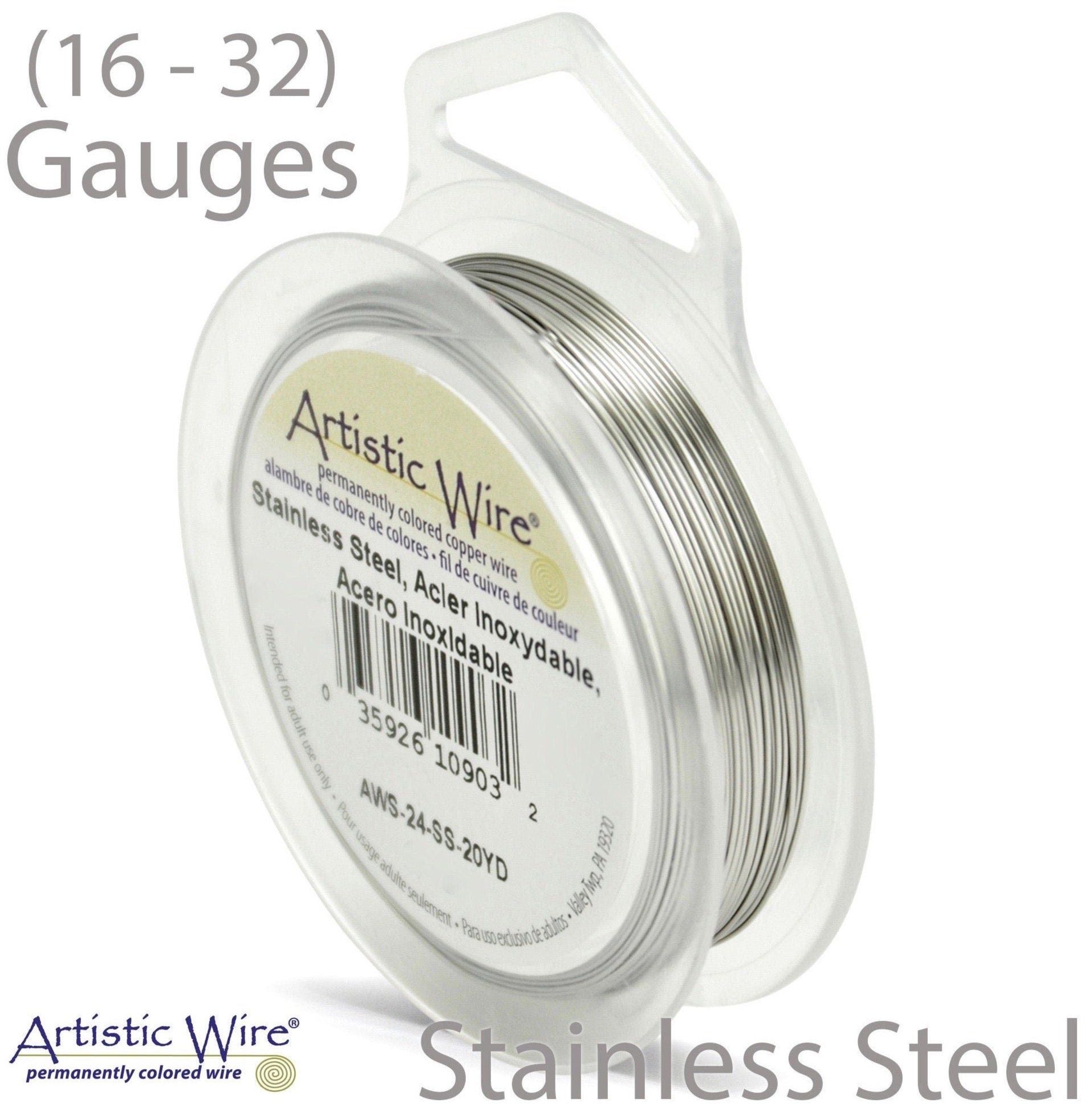 Stainless Steel Artistic Wire 16, 18, 20, 22, 24, 26, 28, 30, 32 Gauge Tarnish Resistant Craft Wire 304