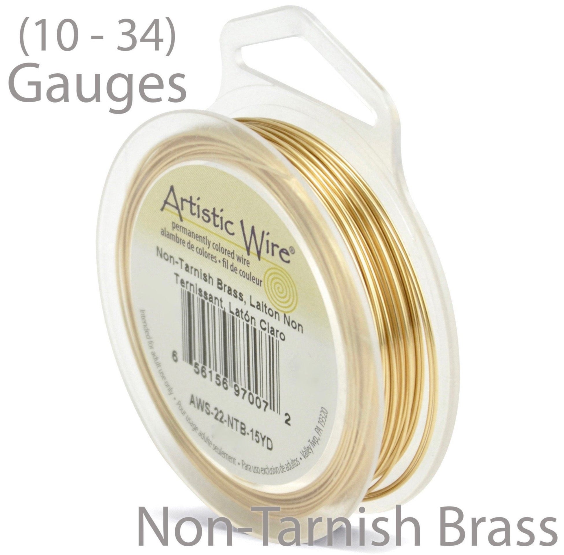 Non-Tarnish Brass Artistic Wire Resembles 14k Gold Craft WIre (10, 12, 14, 16, 18, 20, 22, 24, 26, 28, 30, 32, 34 Gauge)