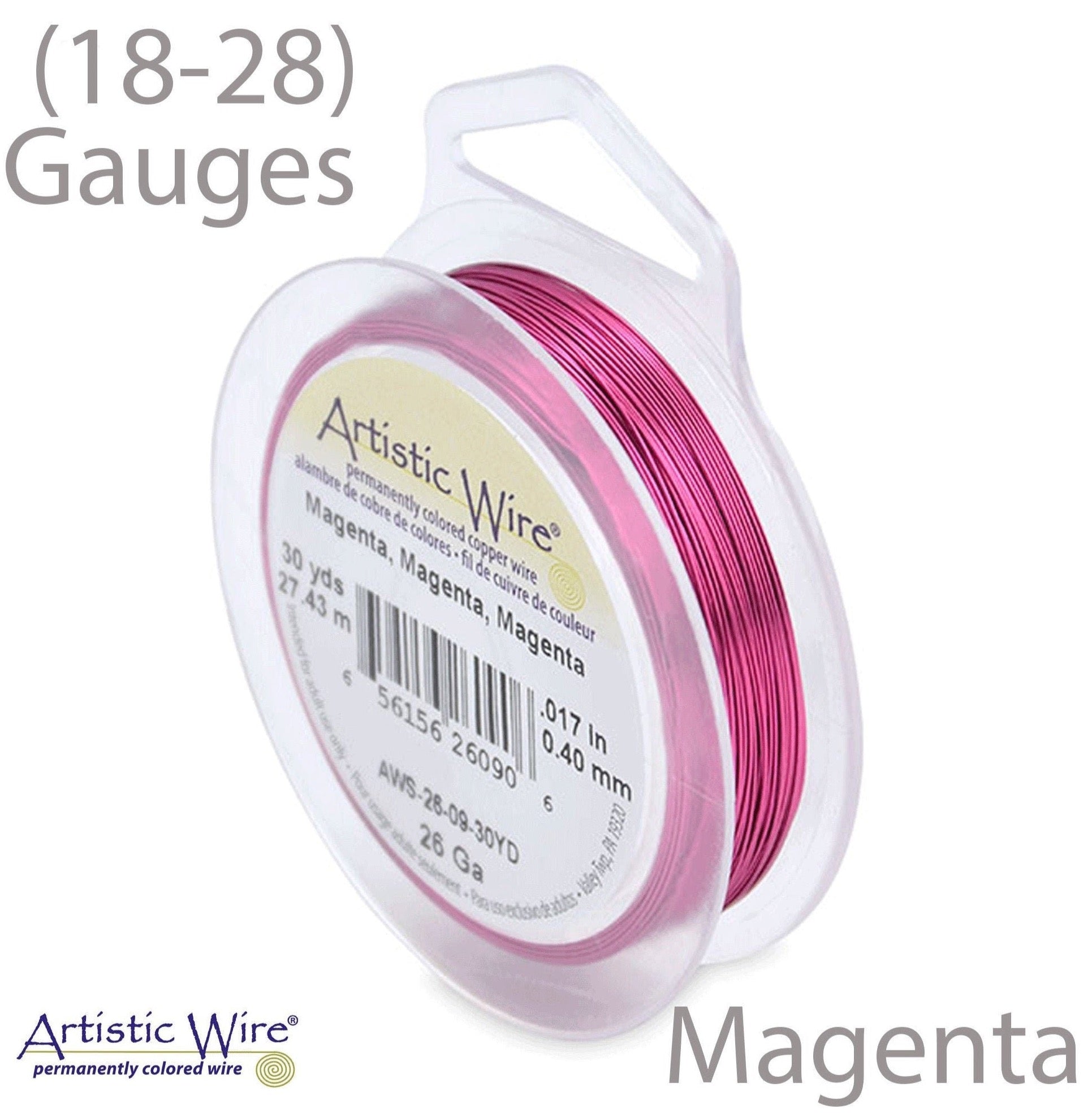 Magenta Artistic Wire Tarnish Resistant Red Artistic Craft Wire (18, 20, 22, 24, 26, 28 Gauge)