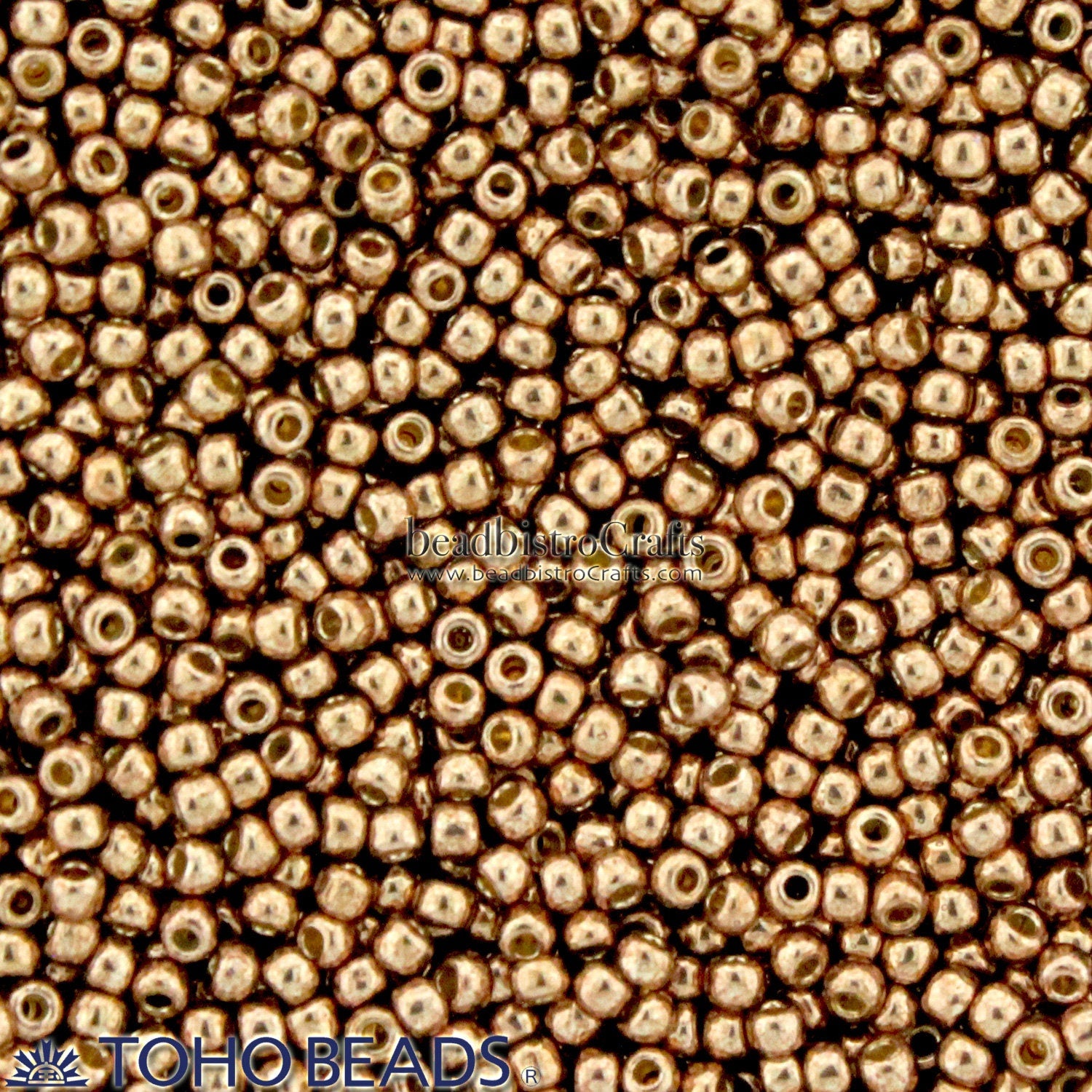 10g TOHO 11/0 ROUND Seed beads - PermaFinish GALVANIZED Almond - size 11 metallic seed beads - PF593