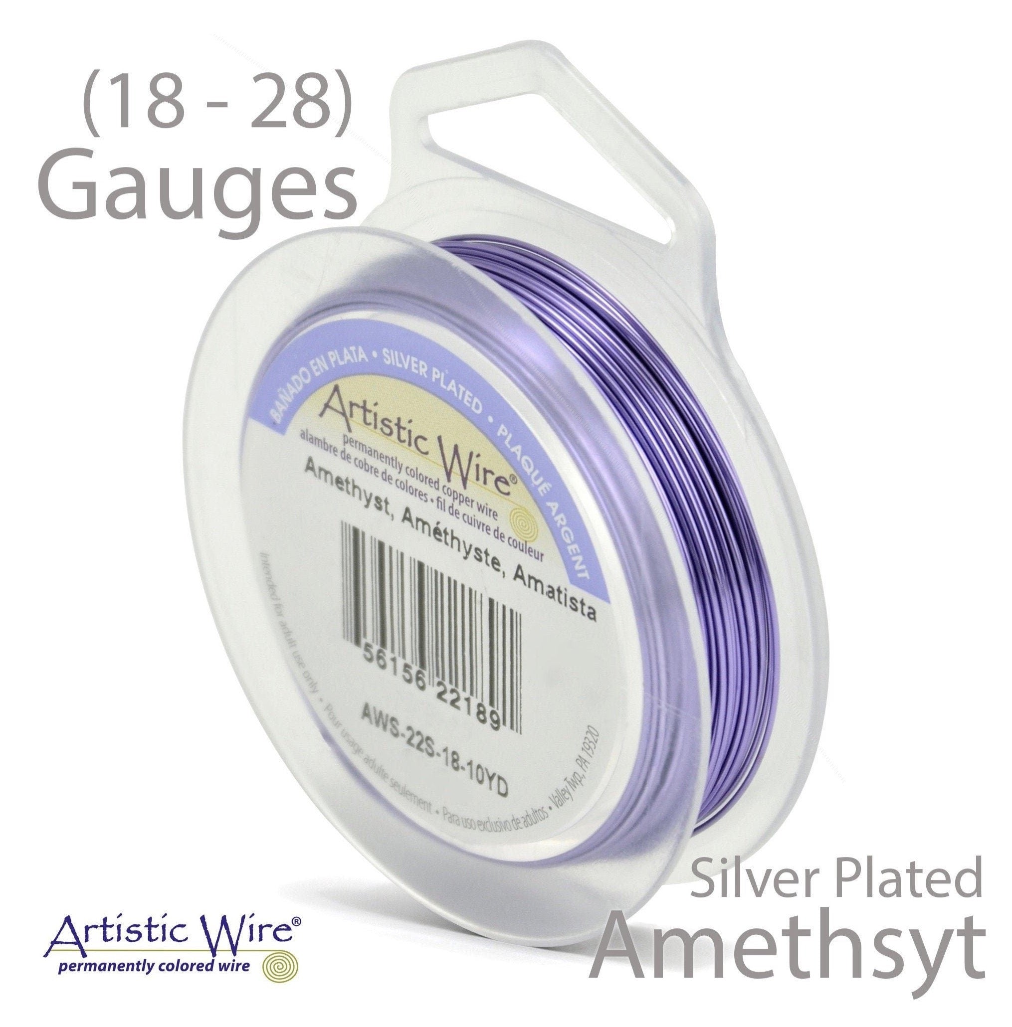 Amethyst Artistic Wire (18, 20, 22, 24, 26, 28 Gauges) Silver Plated Tarnish Resistant Wire